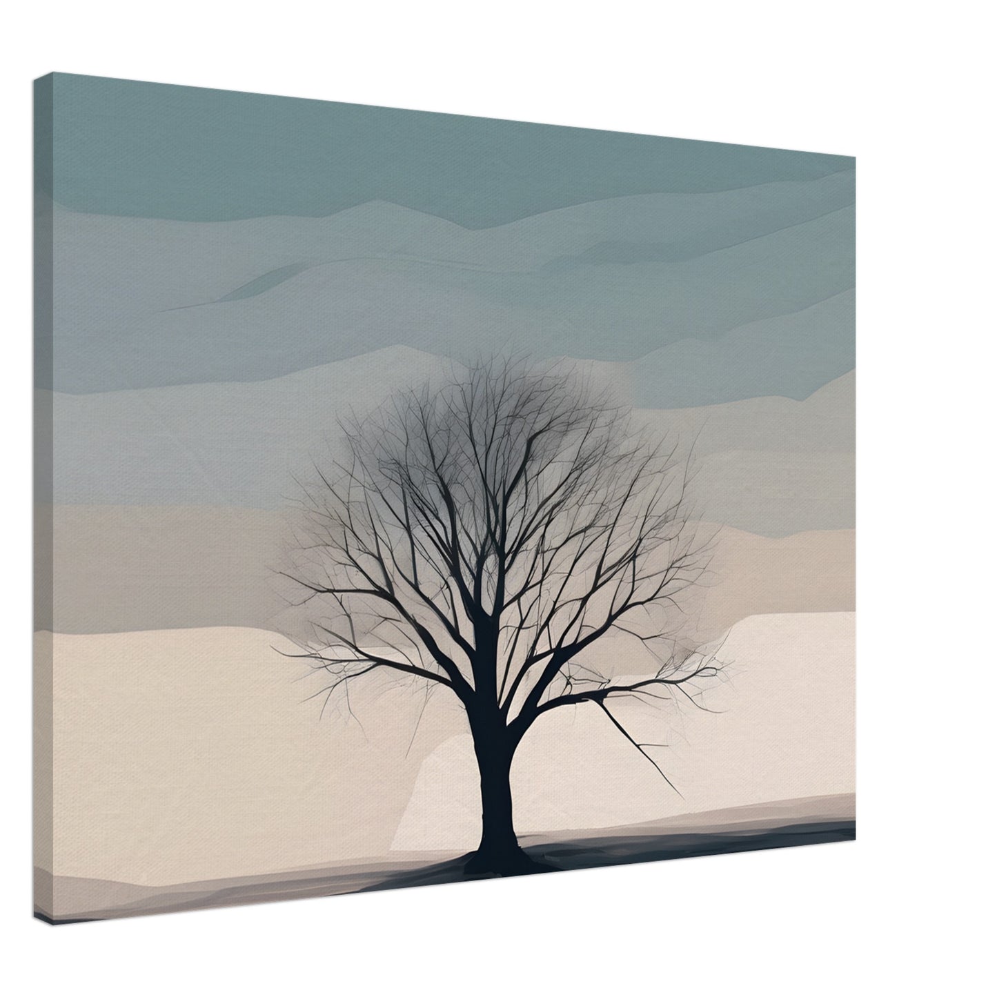 Solitude - Tranquil Tree Abstract Canvas Print