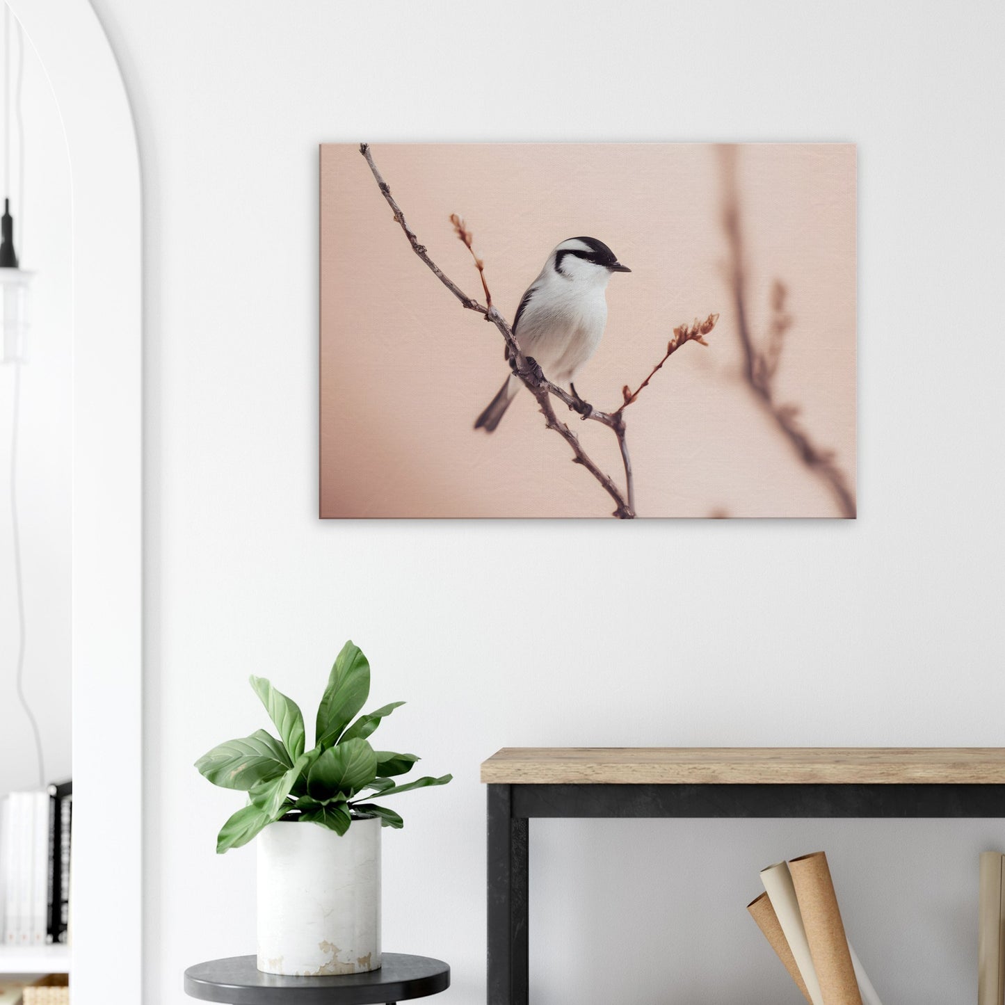 Whispers of Serenity: Captivating Bird Canvas Horizontal Artwork