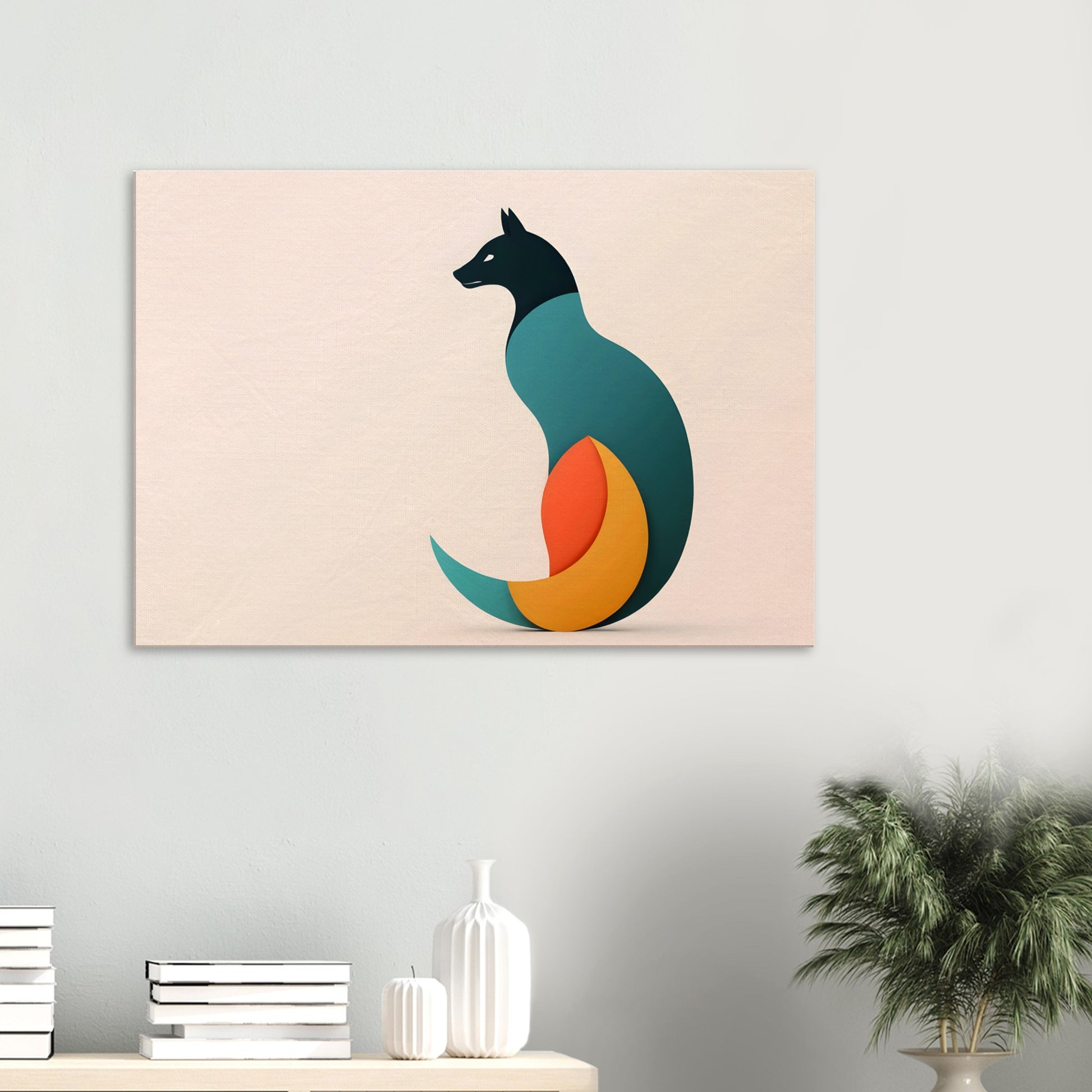 Harmony - Minimalist Abstract Dog Art Canvas Print