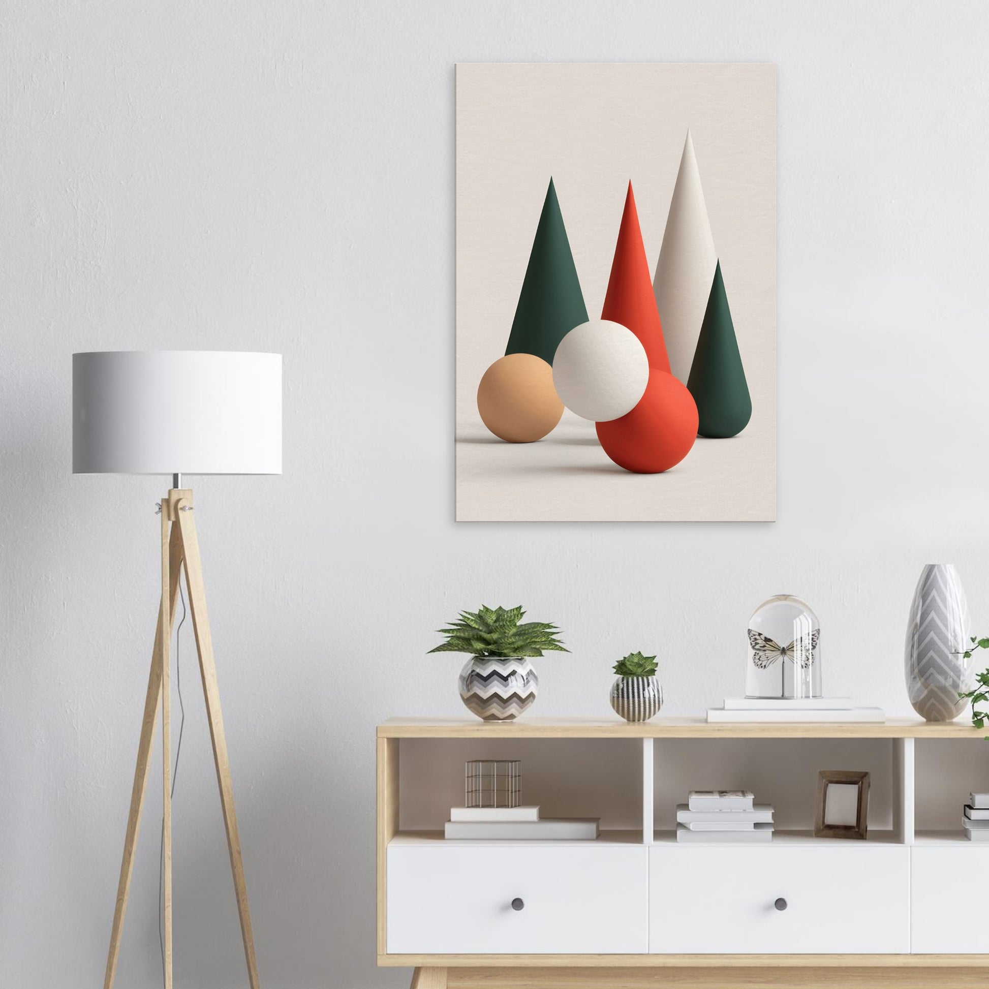 Whimsical Shapes - Minimalist Abstract Christmas Art