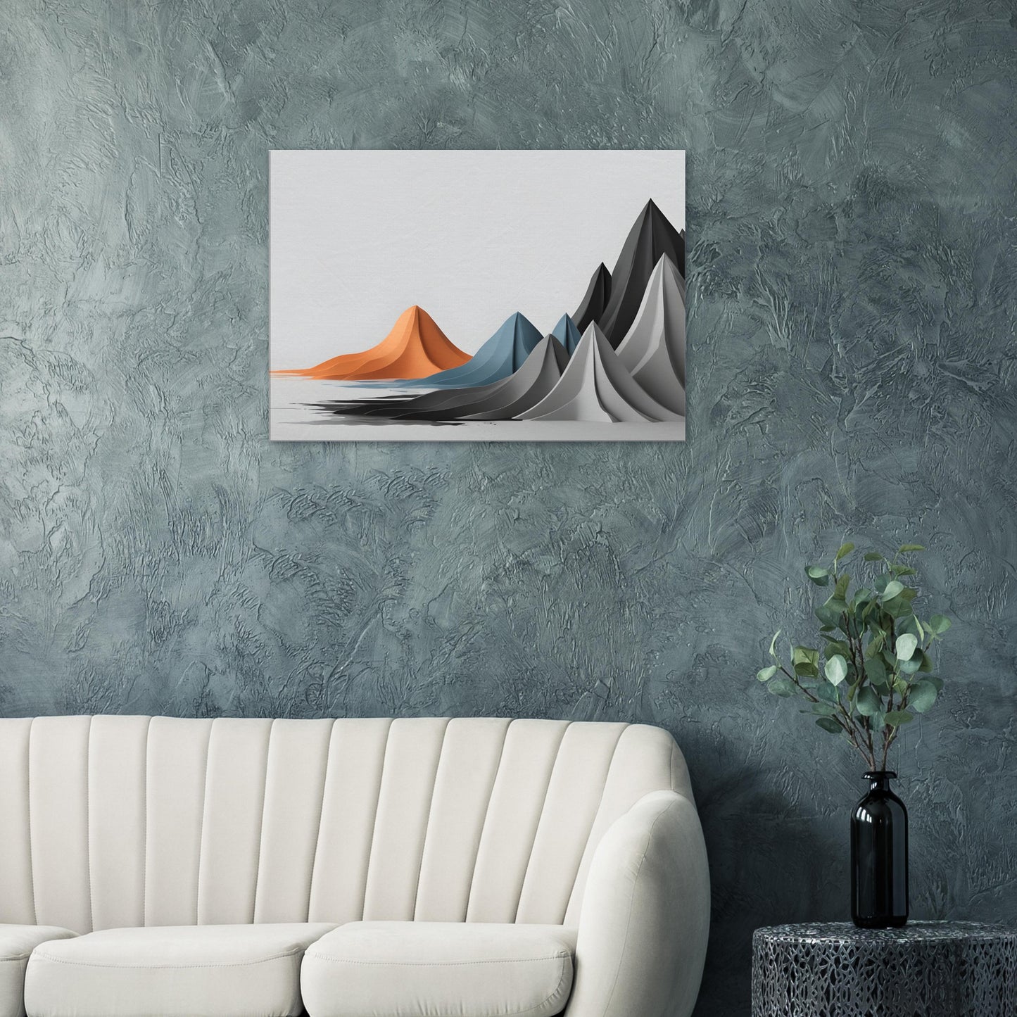 Minimalist Abstract Mountain Wall Art – Modern Canvas Print