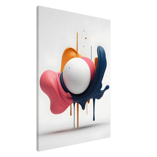 Minimalist Abstract Canvas Print Art with Colorful Swirls