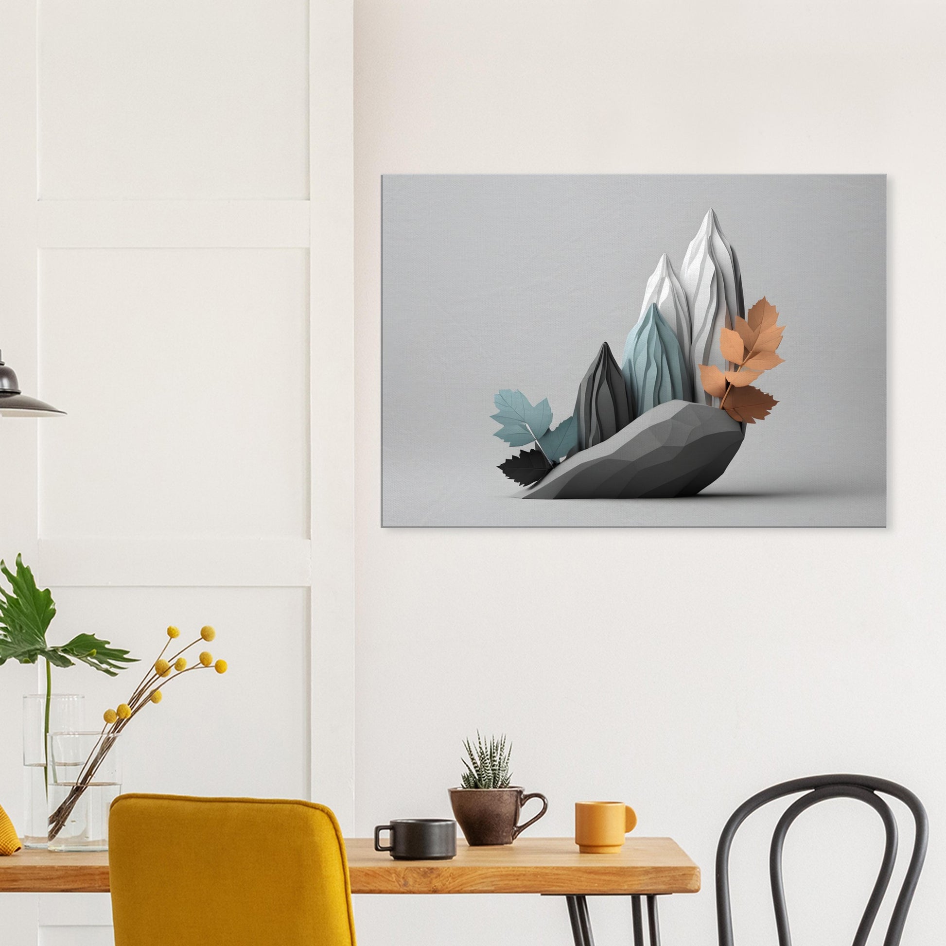 Minimalist Abstract Mountain Landscape Canvas Print Art