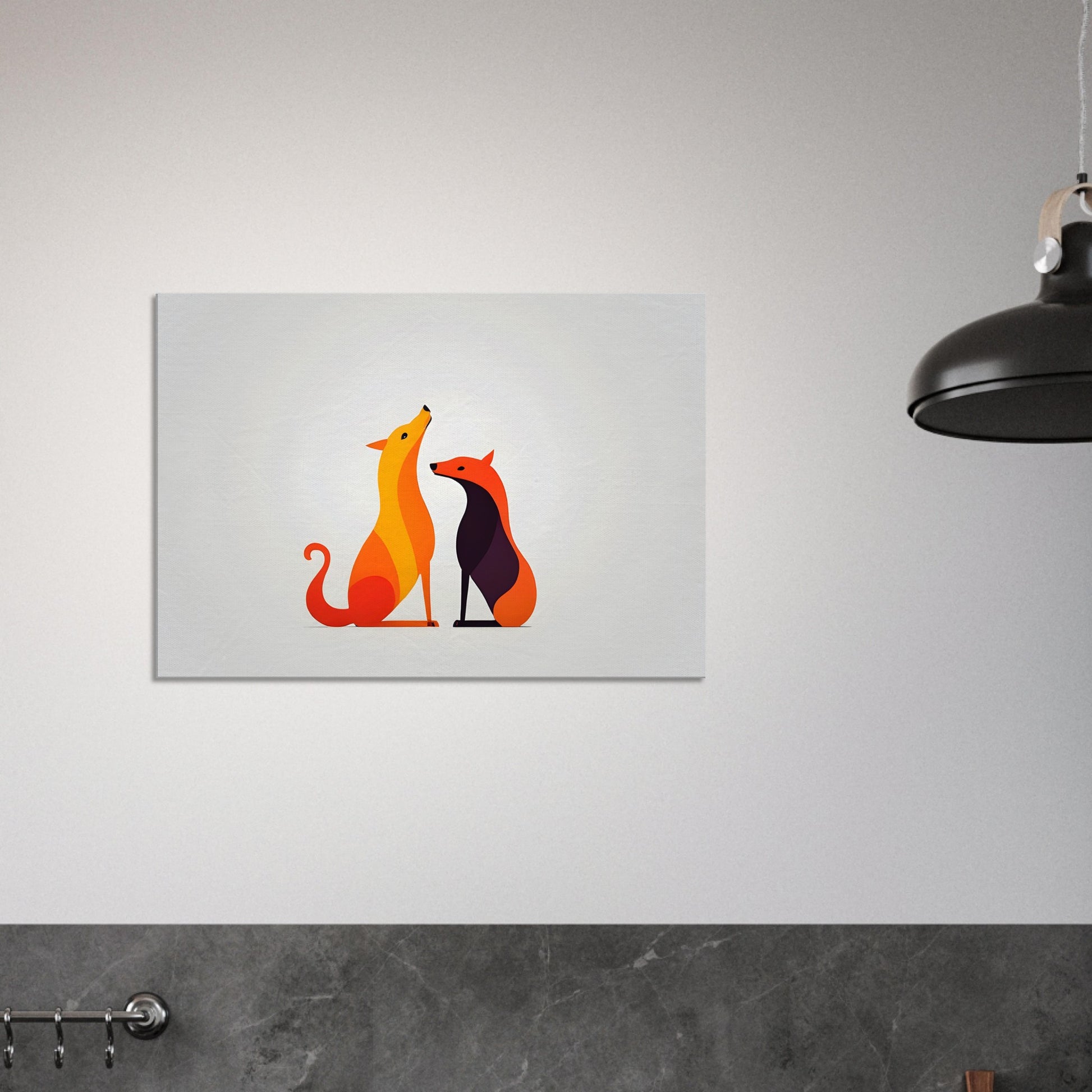 Harmony - Minimalist Abstract Canine Canvas Art