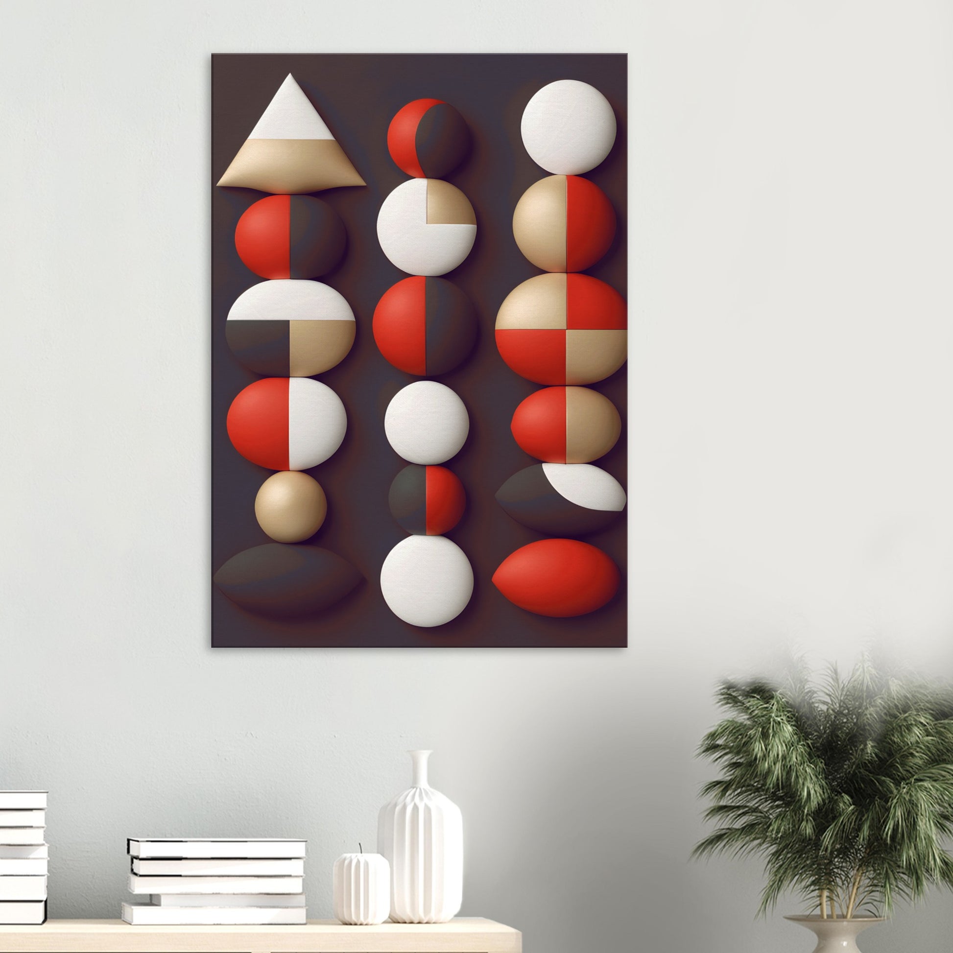 Geometric Harmony - Minimalist Abstract Christmas Art Canvas Print