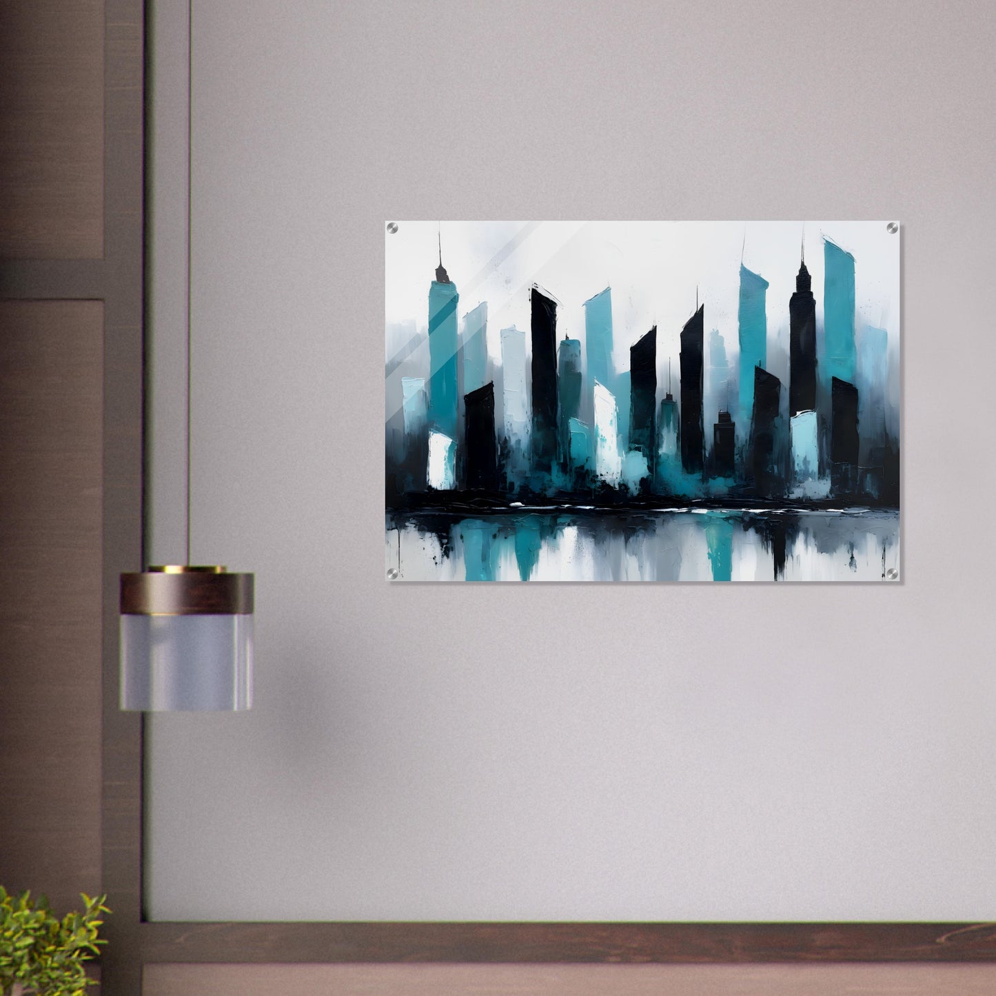 Chic Skyline Acrylic Wall Art - Modern Urban Design