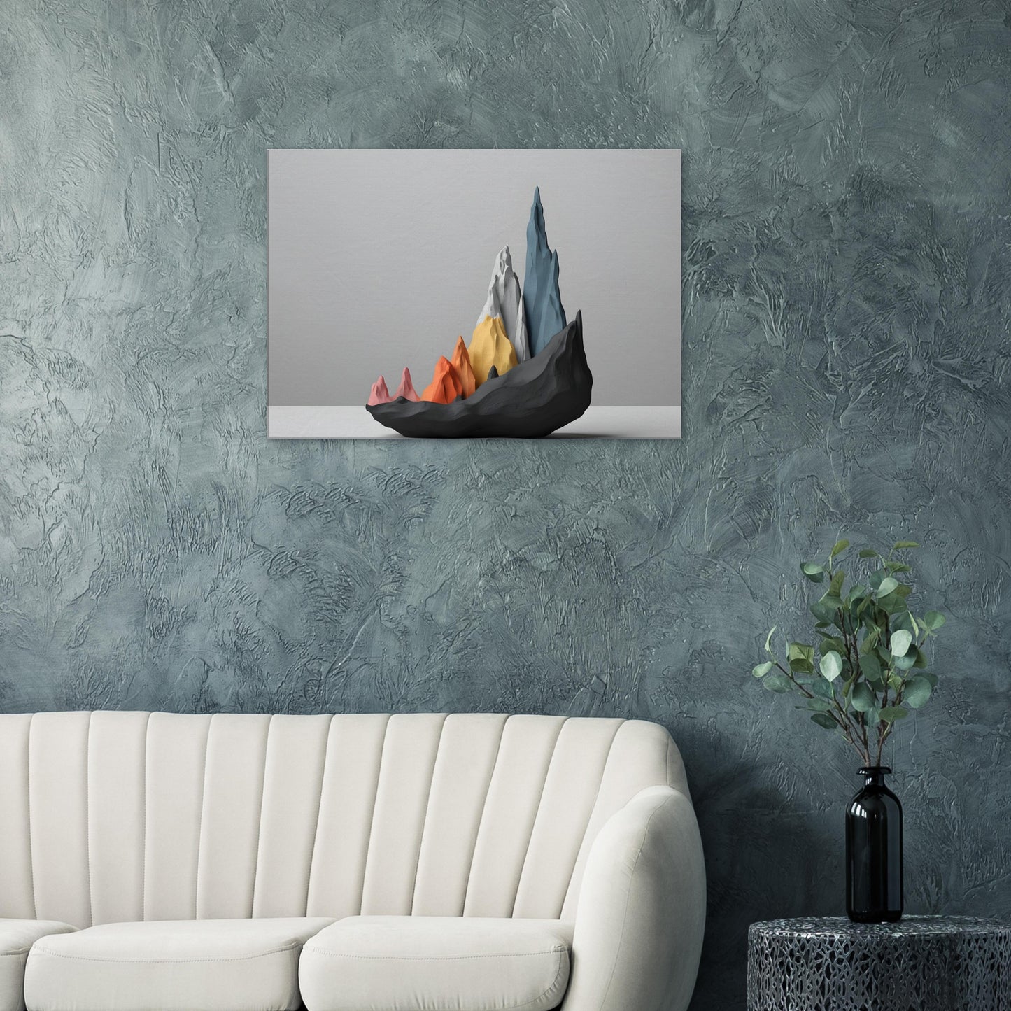 Minimalist Abstract Mountain Sculpture Canvas Print