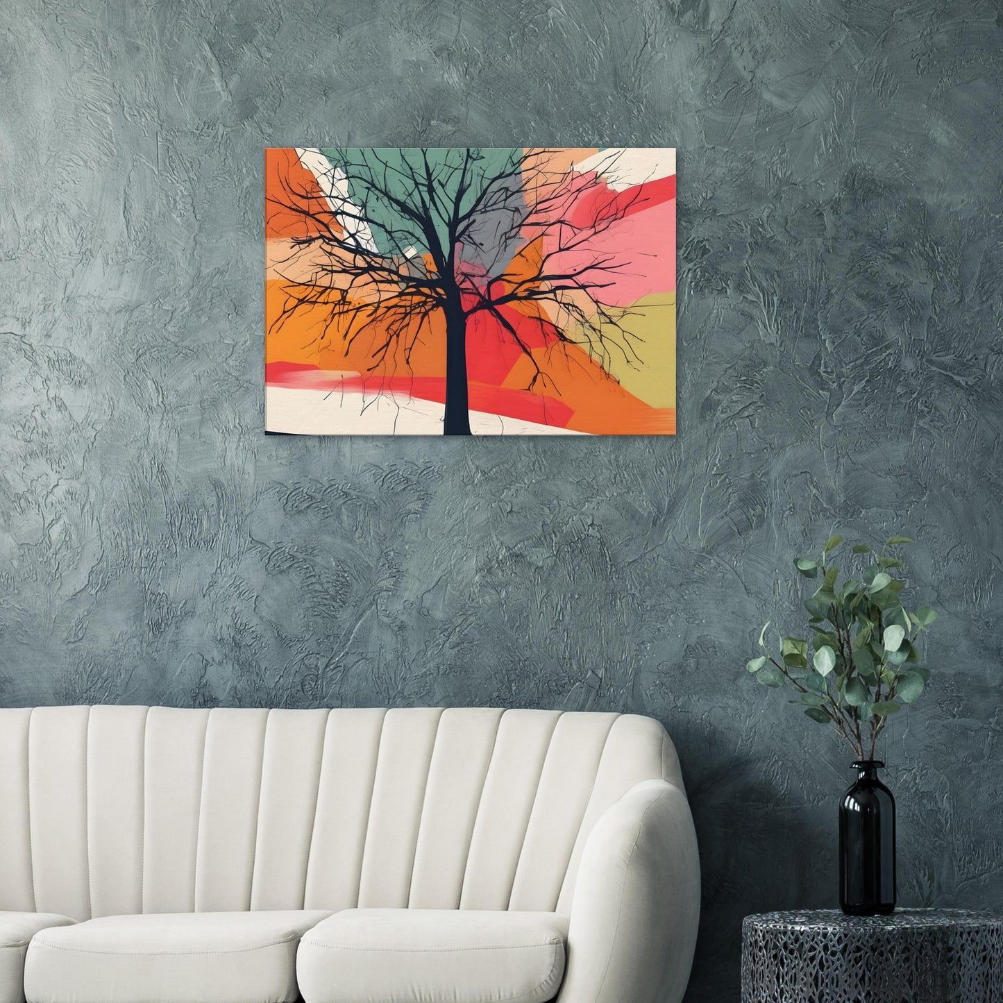 Ethereal Tree Silhouette - Minimalist Abstract Art for Modern Spaces