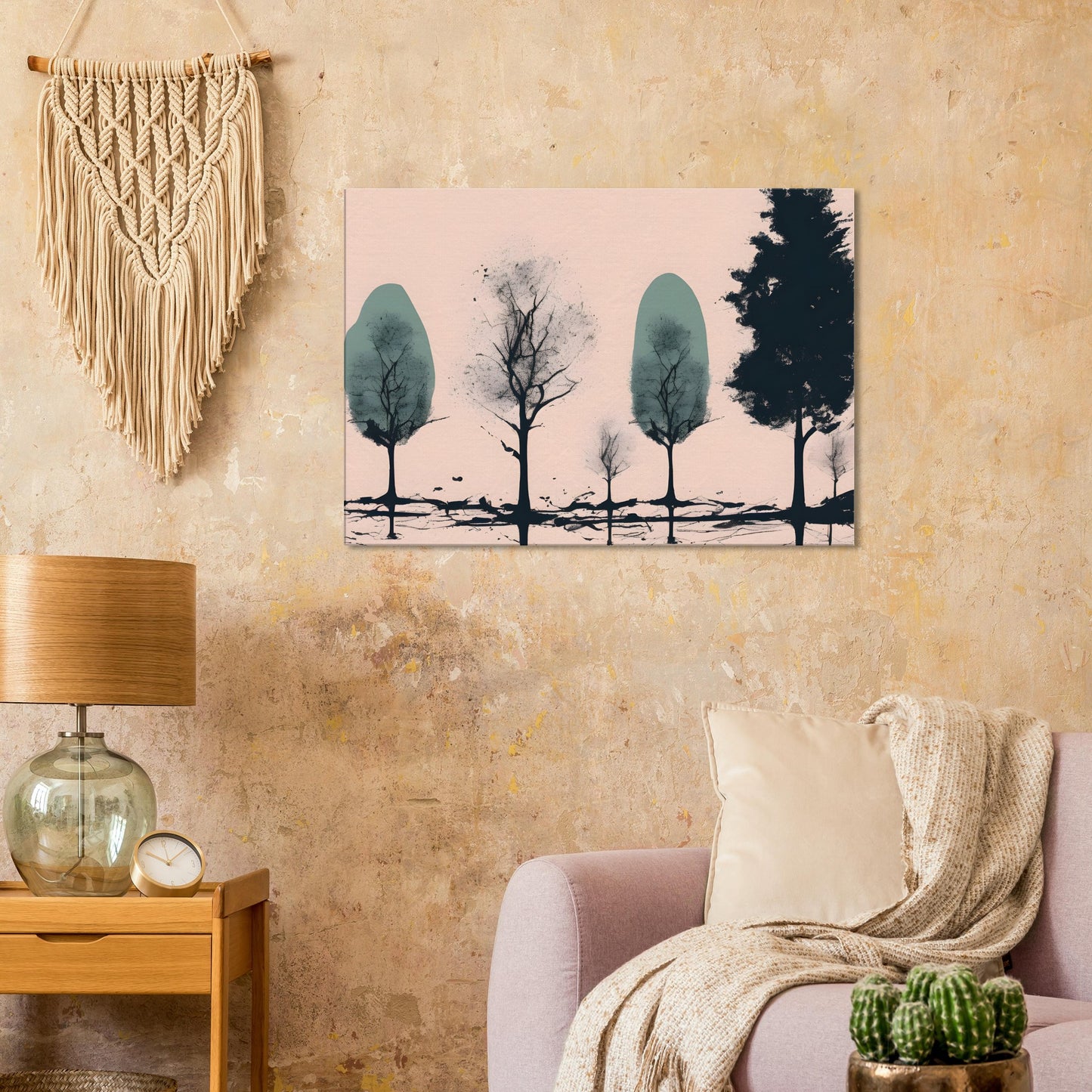 Serene Trees Canvas Print - Minimalist Abstract Wall Art