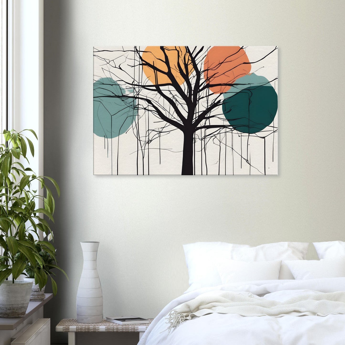 Whimsical Tree - Minimalist Abstract Canvas Art for Modern Spaces