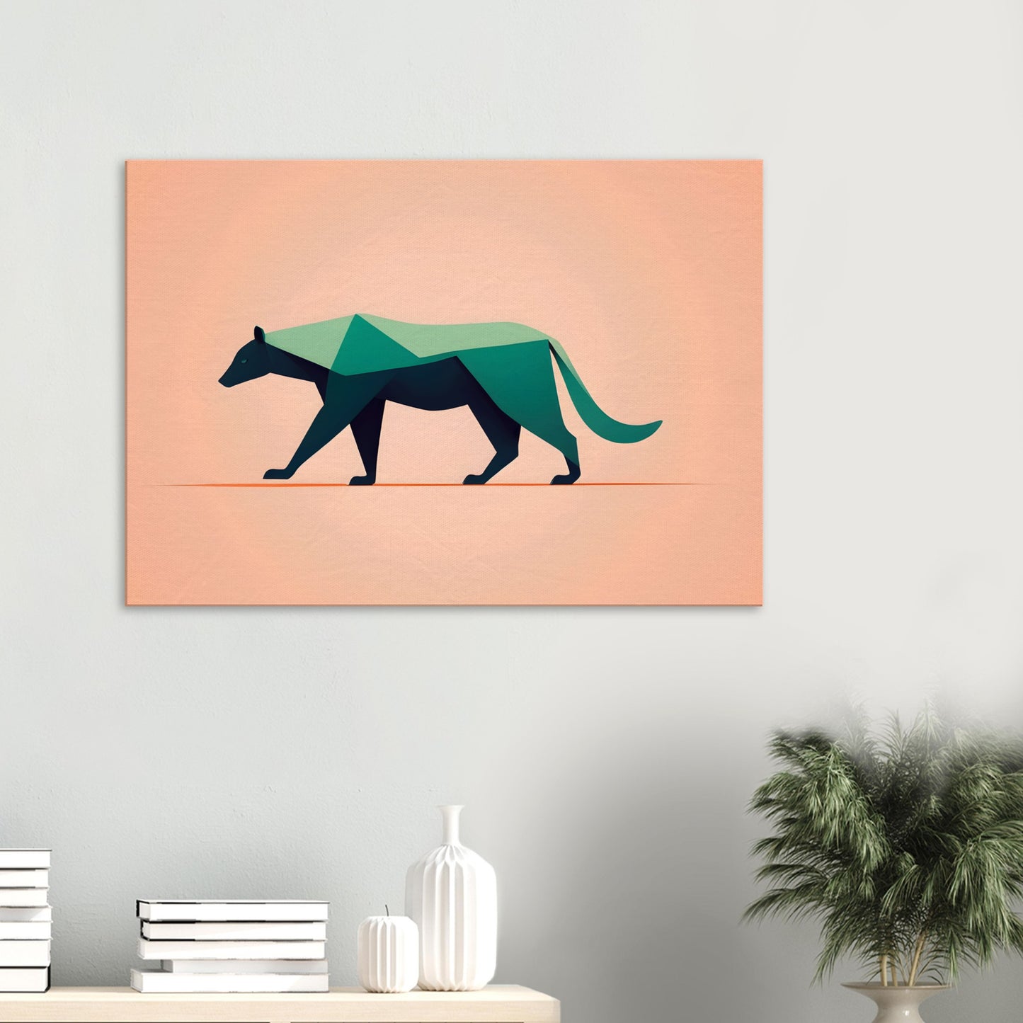 Bear Silhouette - Minimalist Abstract Canvas Art for Home