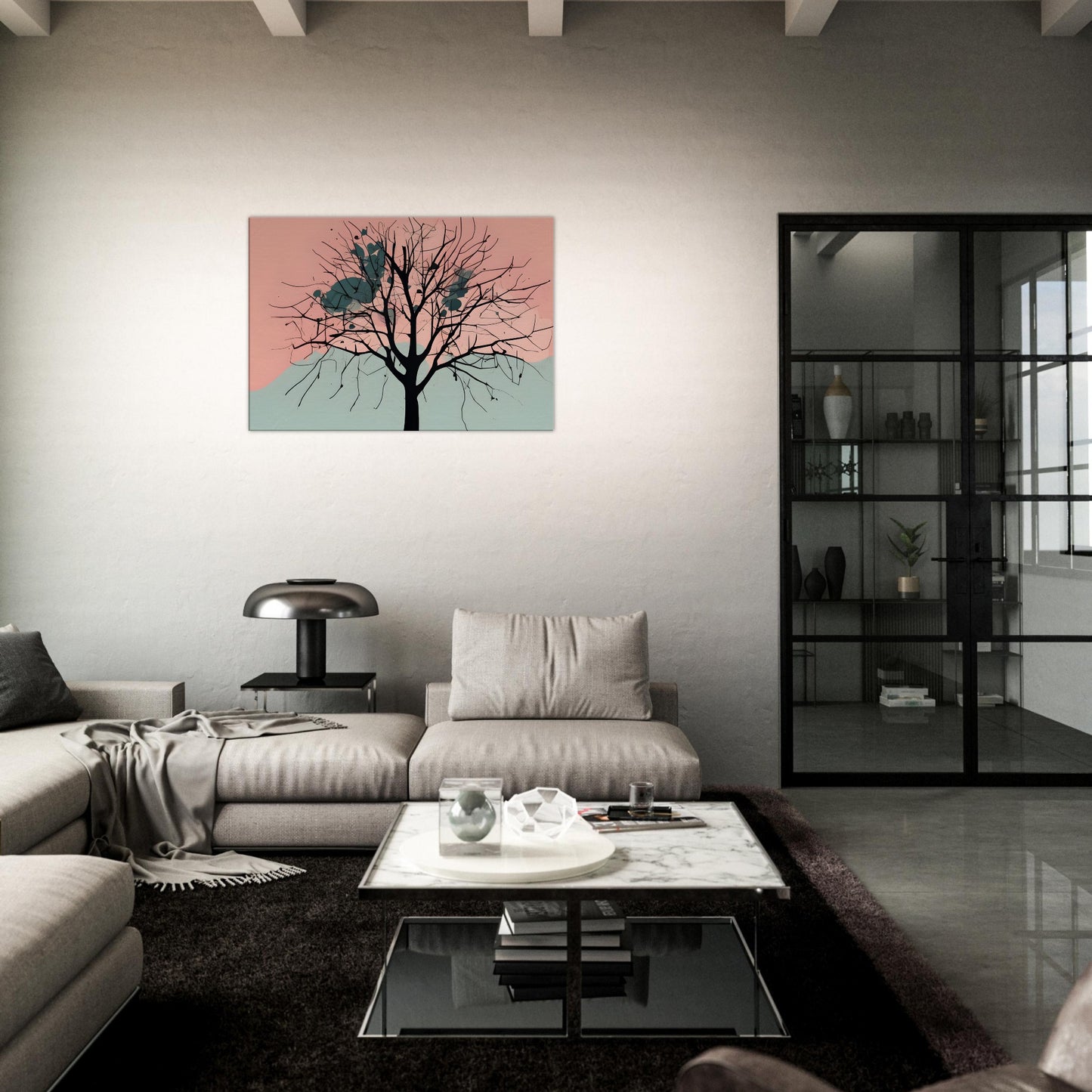 Solitary Essence - Minimalist Abstract Tree Art for Modern Decor