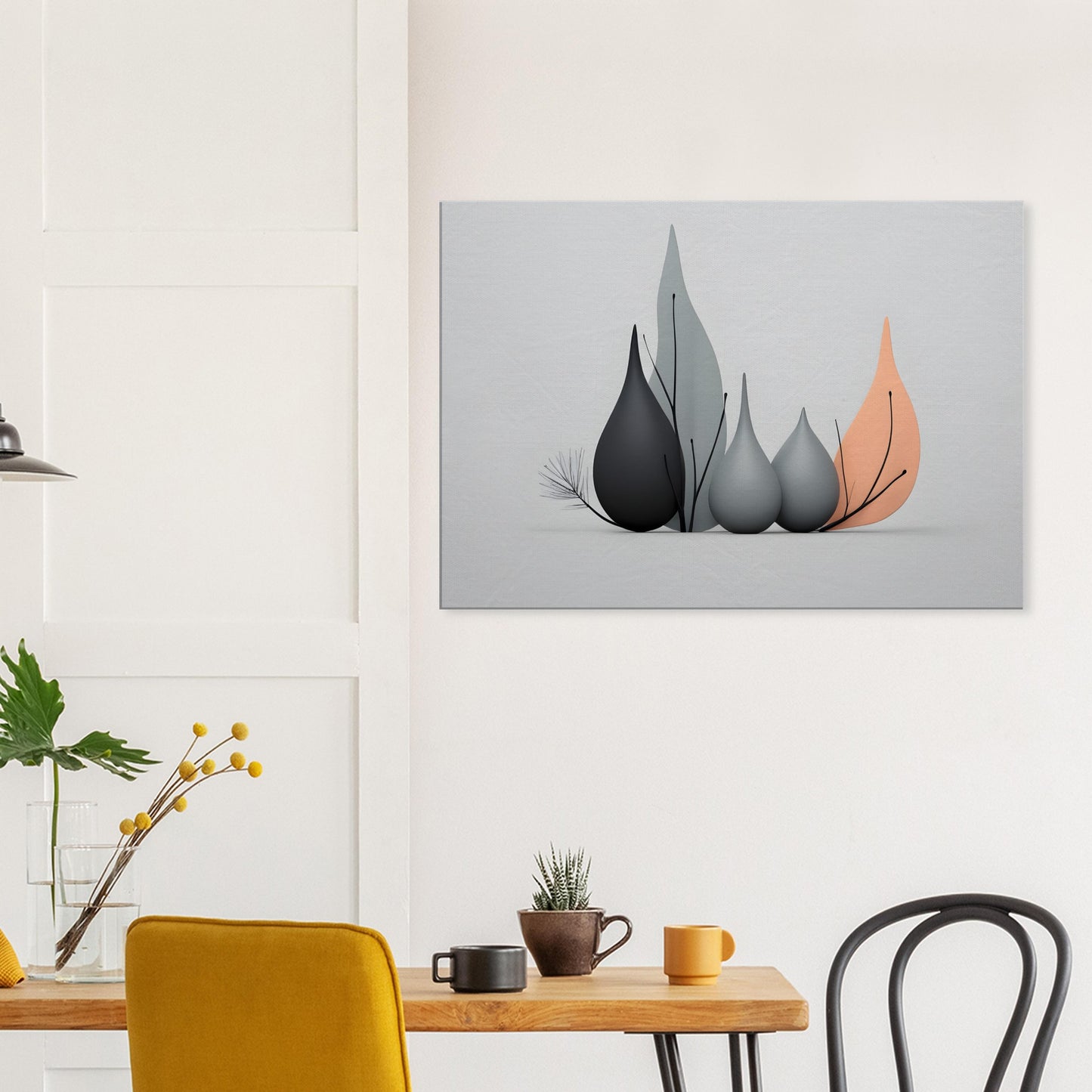 Elegant Minimalist Abstract Wall Art - Leaf Serenity