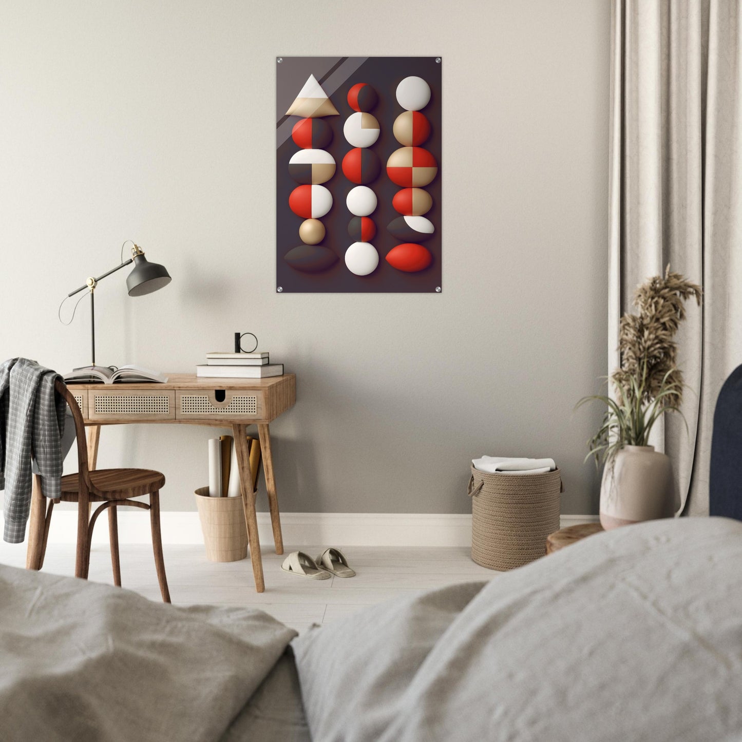 Geometric Joy - Minimalist Abstract Christmas Wall Art