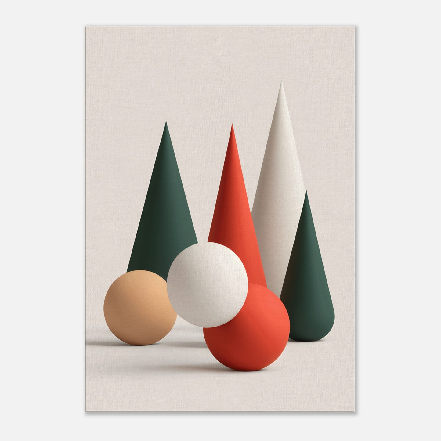 Whimsical Shapes - Minimalist Abstract Christmas Art