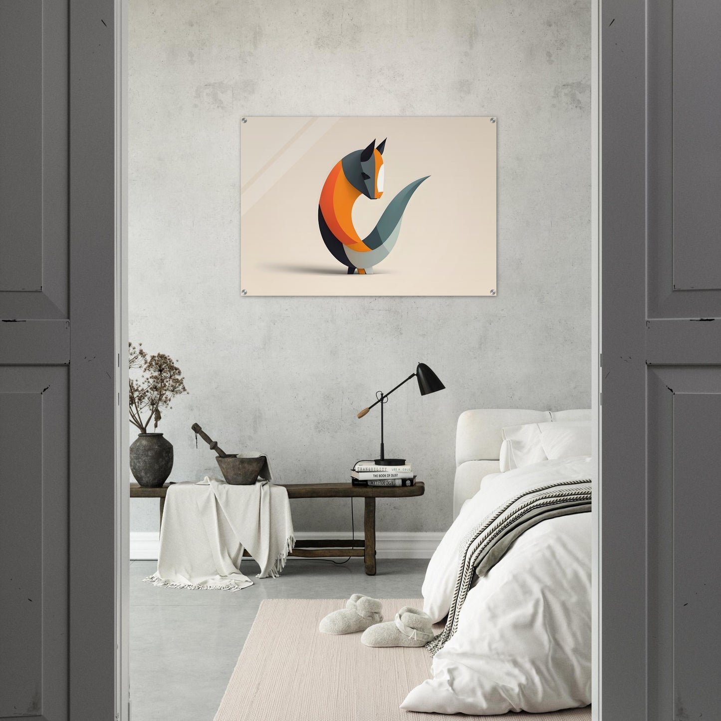 Whimsical Fox - Unique Minimalist Abstract Wall Art