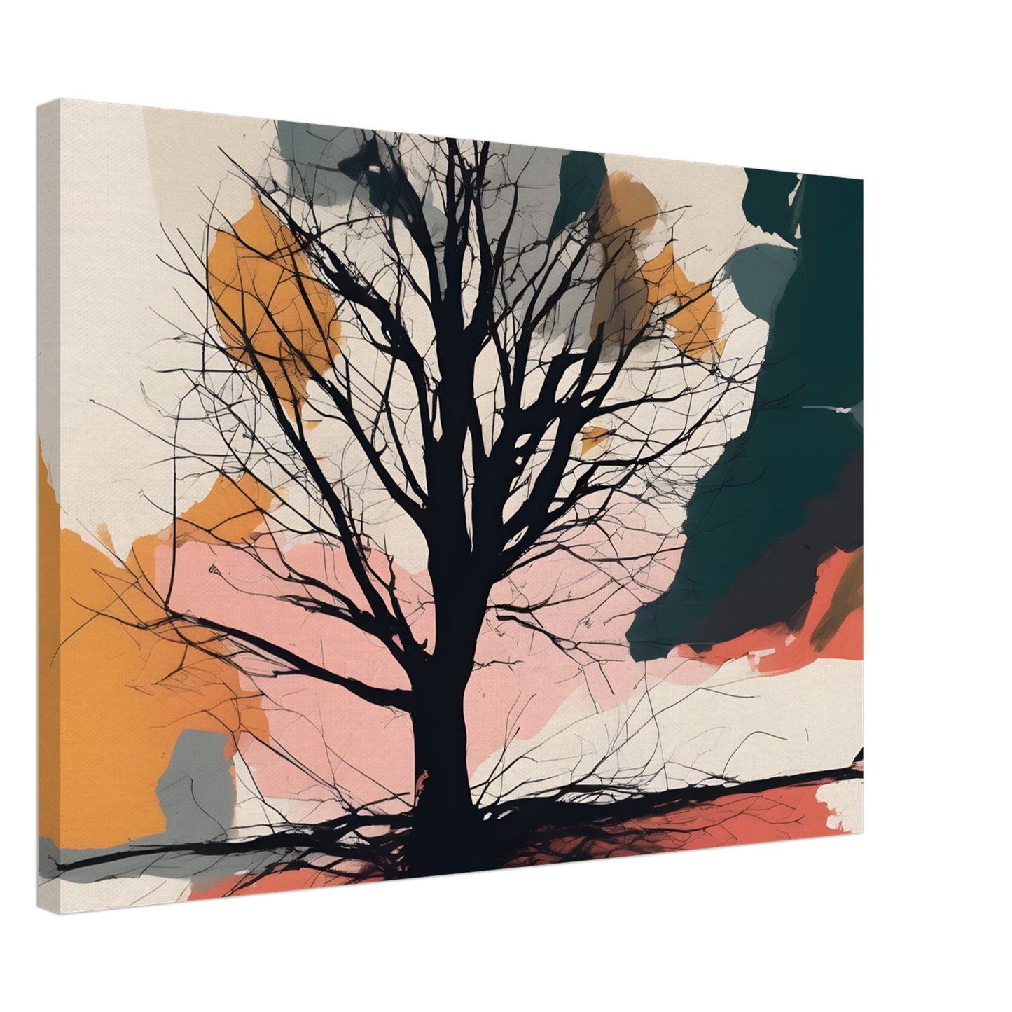 Silhouette Serenity - Captivating Tree Abstract Wall Art