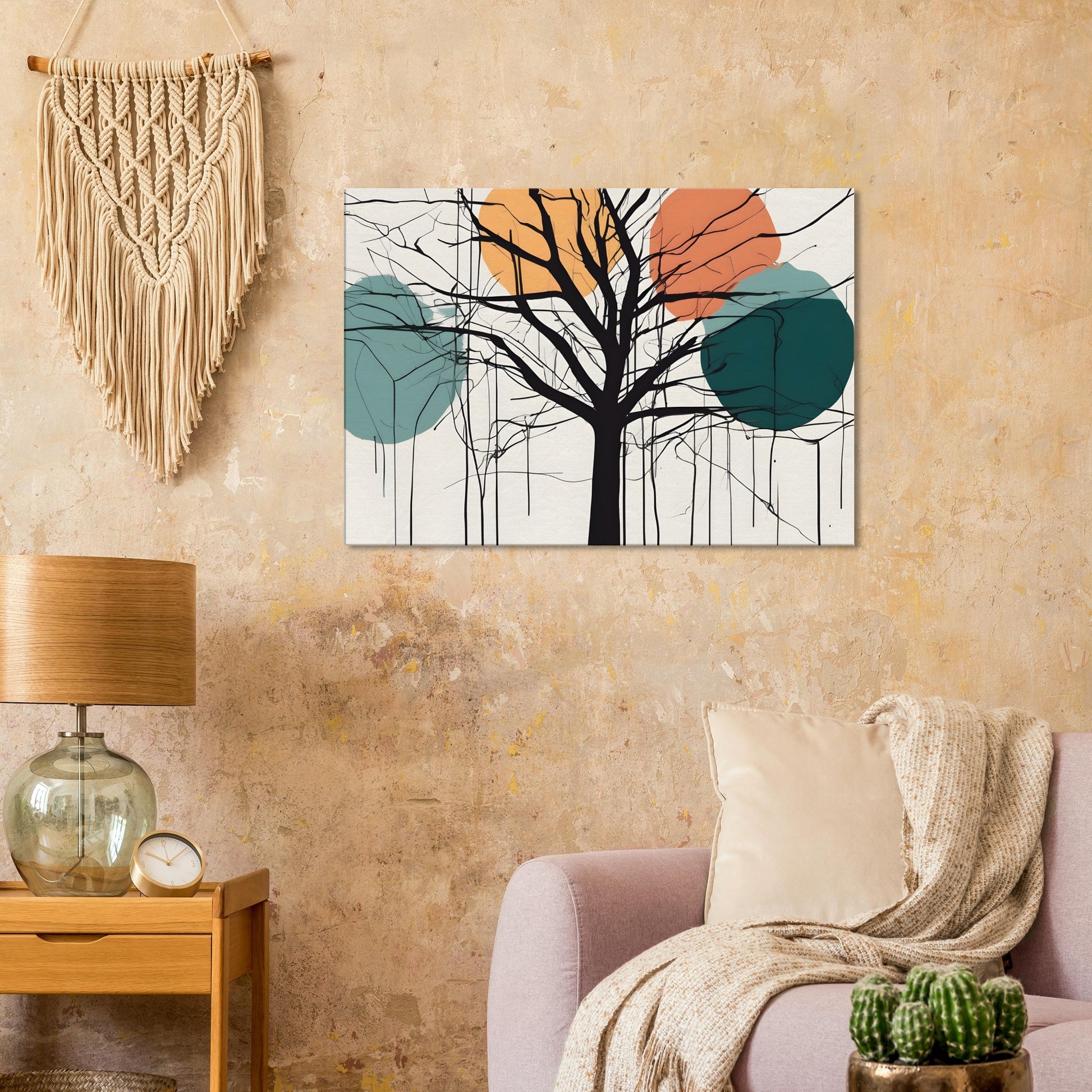 Whimsical Tree - Minimalist Abstract Canvas Art for Modern Spaces