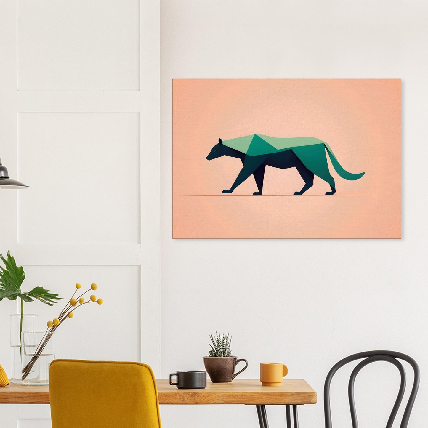 Bear Silhouette - Minimalist Abstract Canvas Art for Home