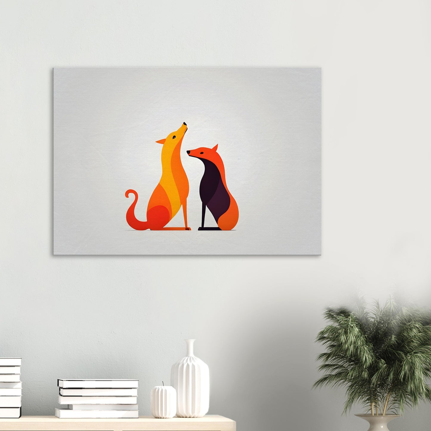 Harmony - Minimalist Abstract Canine Canvas Art