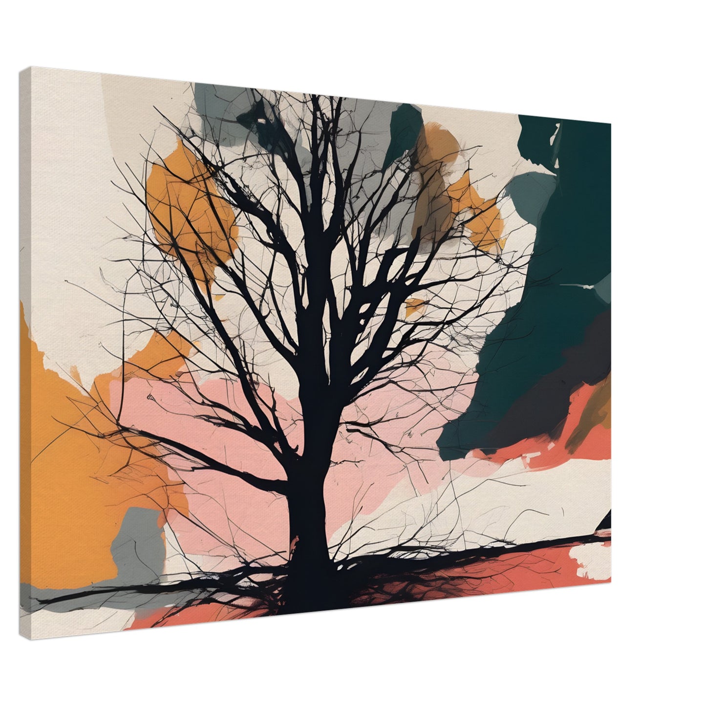 Silhouette Serenity - Captivating Tree Abstract Wall Art