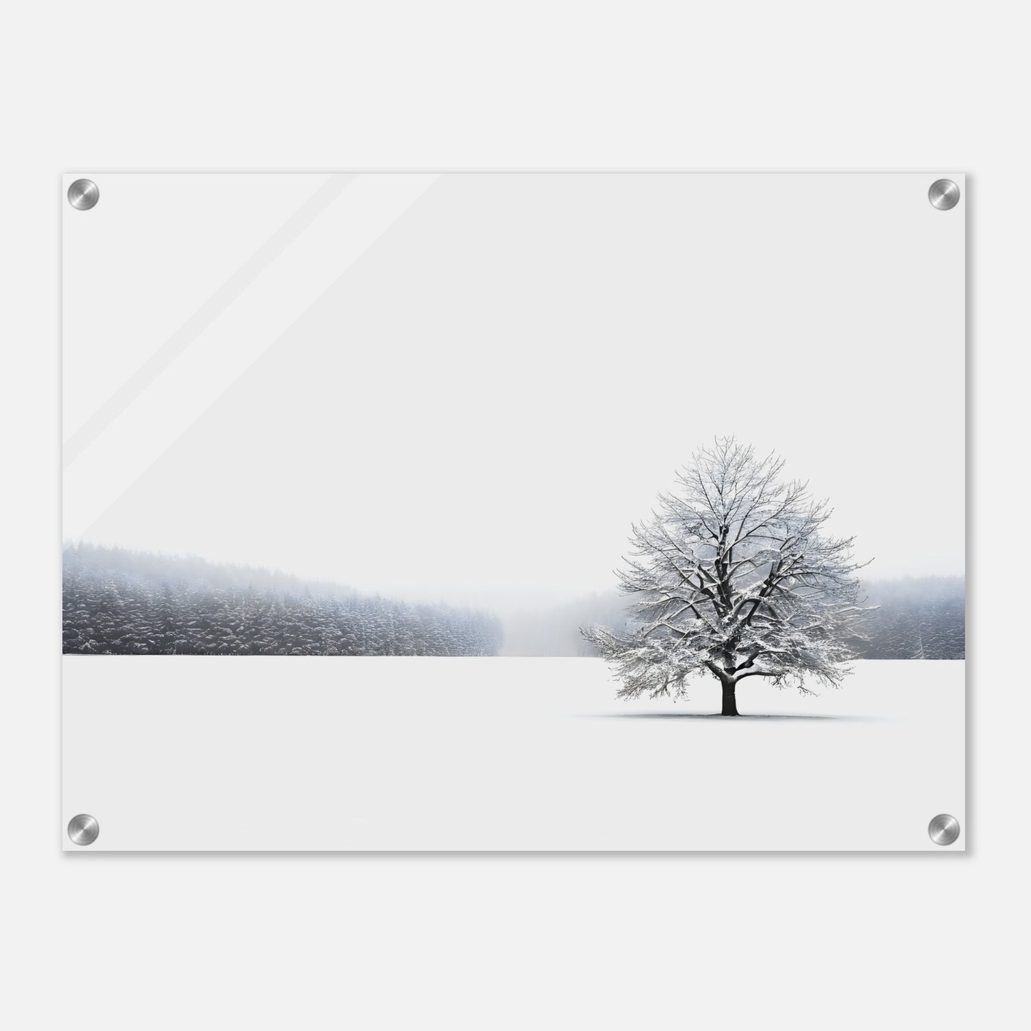 Minimalist Acrylic Print of a Synonomous Winter Landscape