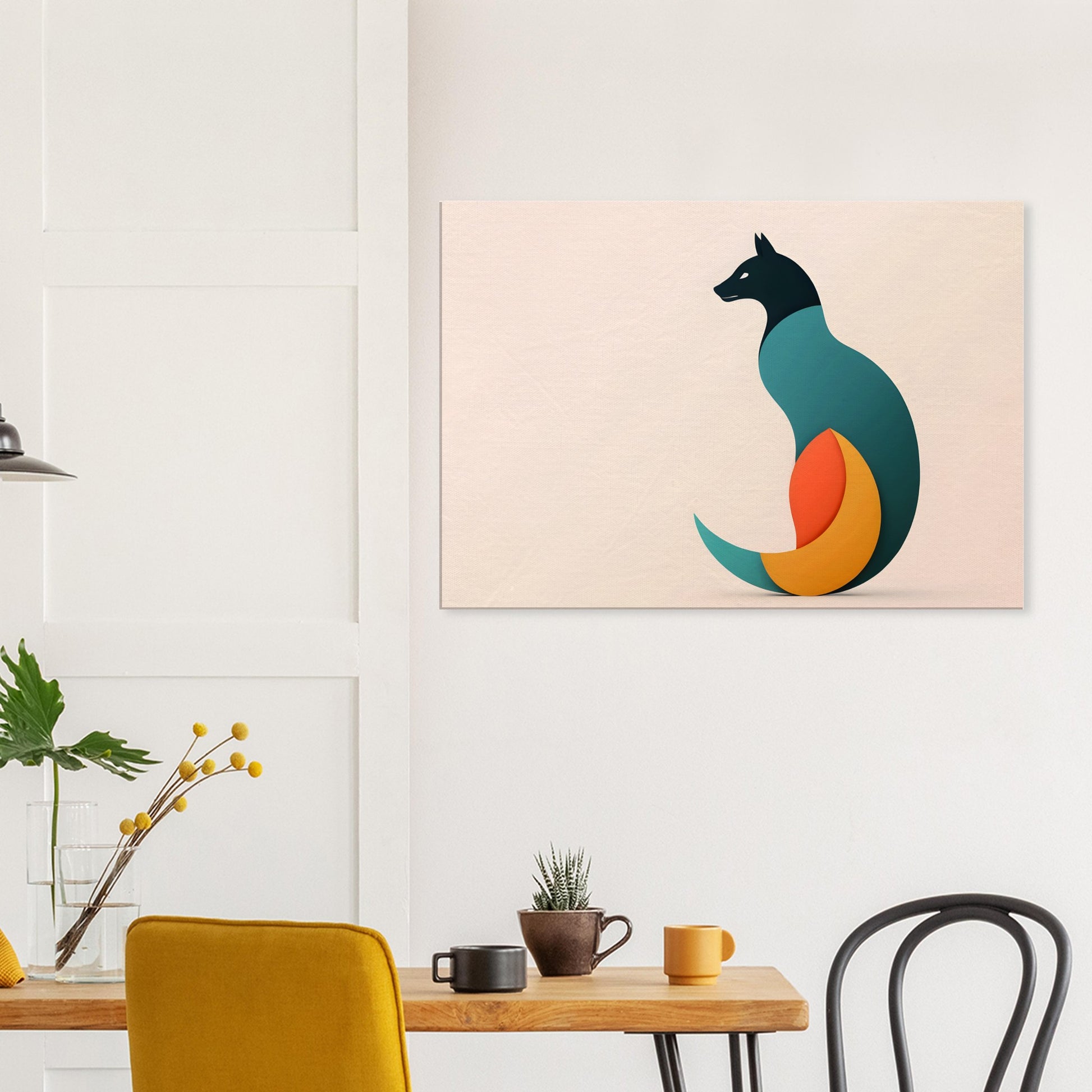 Harmony - Minimalist Abstract Dog Art Canvas Print