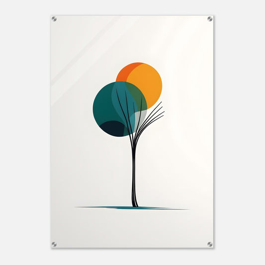 Acrylic glass wall art, Serene Abstract Wall Art with Nature Elements