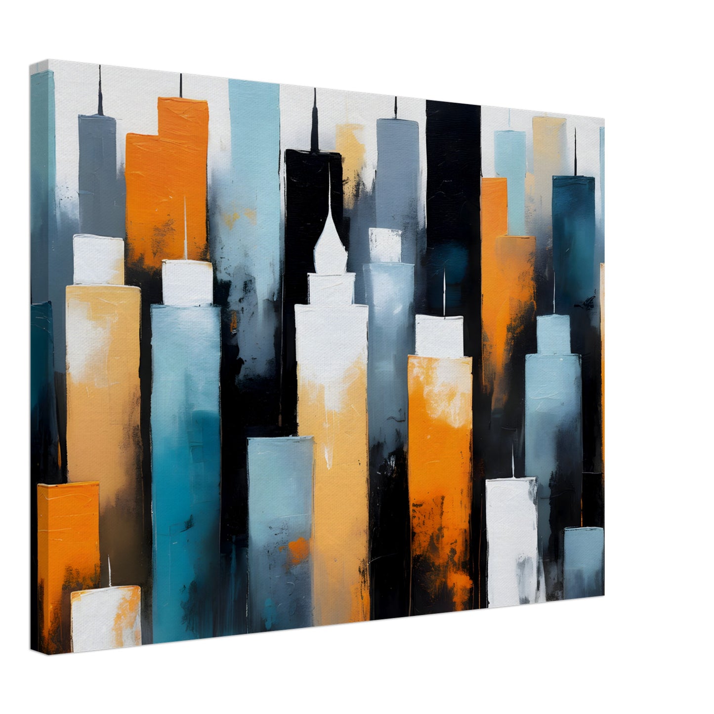 Majestic Cityscape: Abstract Skyline Canvas Art