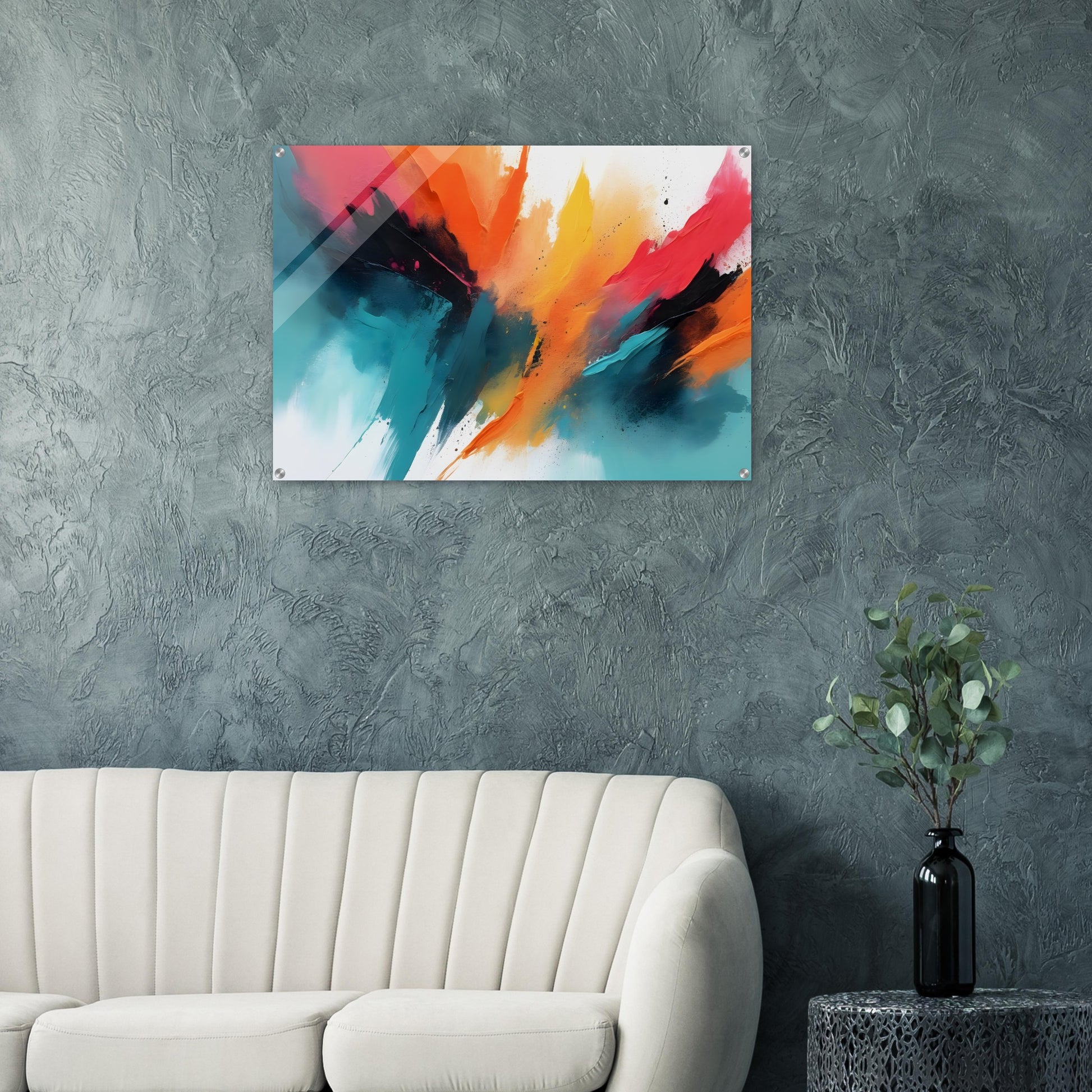 Exquisite Blaze: Minimalist Abstract Acrylic Print