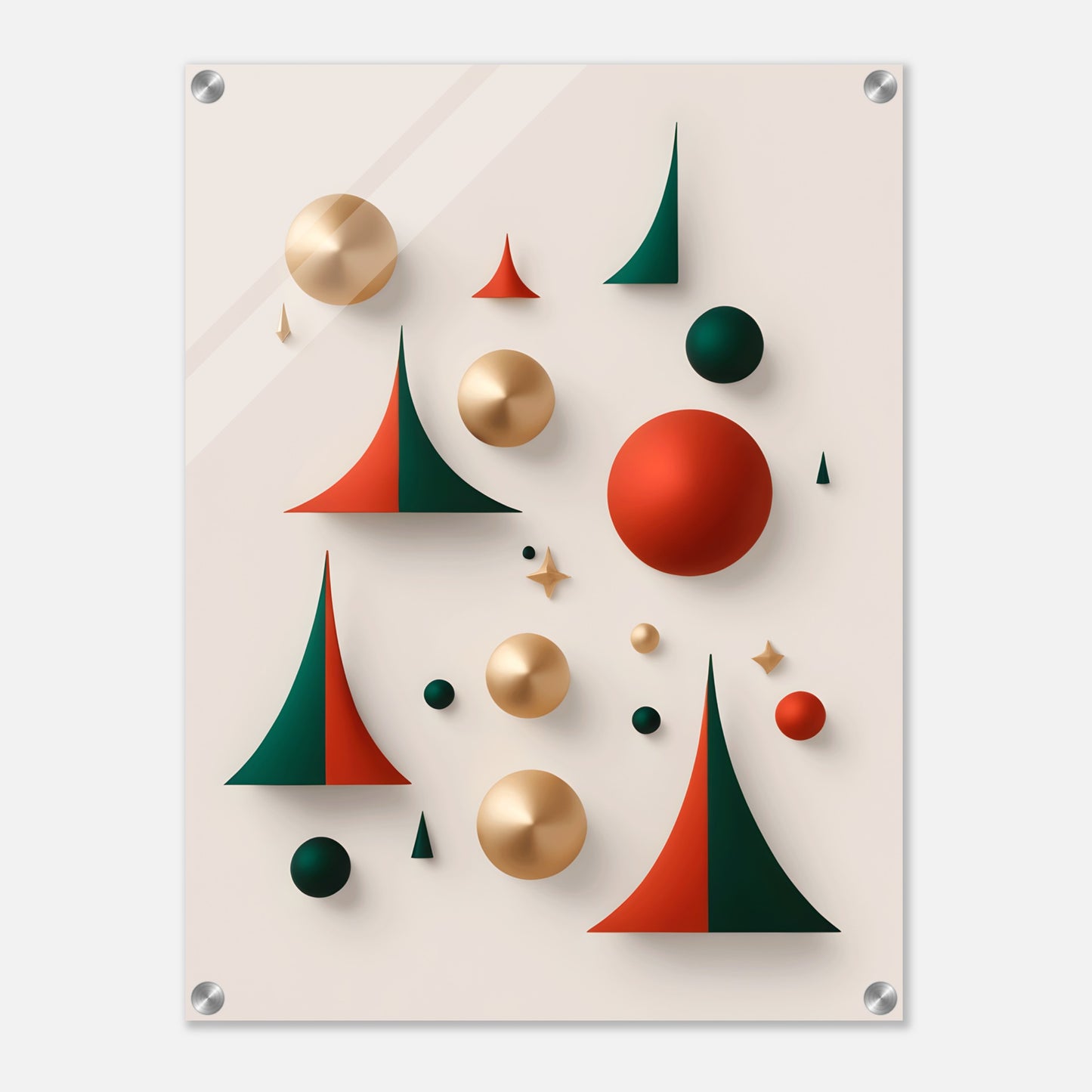 Geometric Delight - Minimalist Christmas Acrylic Print Art