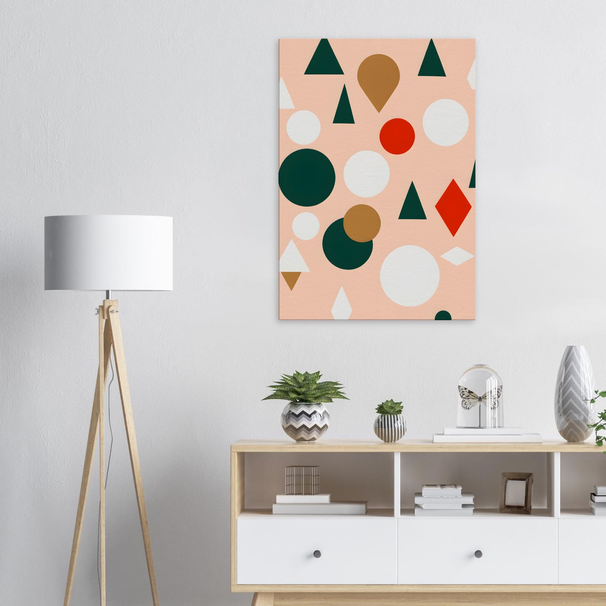 Festive Geometry - Minimalist Abstract Holiday Canvas Print