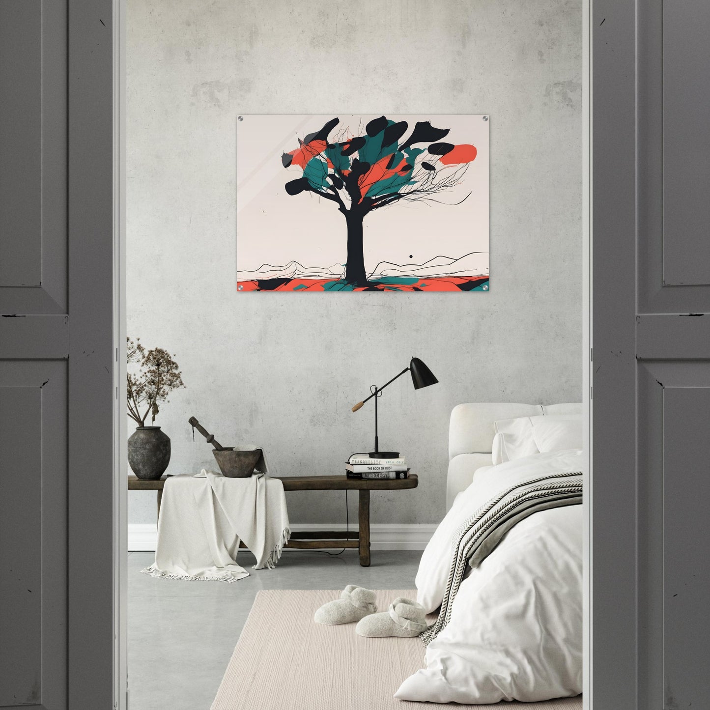 Dancing Leaves - Minimalist Tree Acrylic Print for Modern Decor