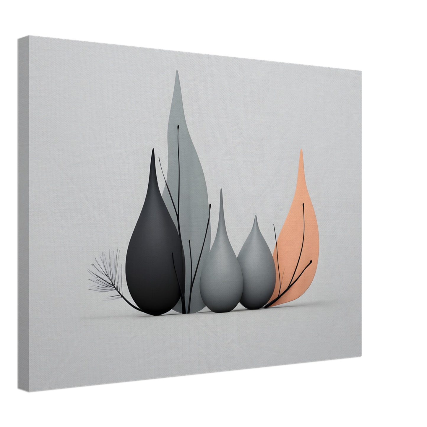 Elegant Minimalist Abstract Wall Art - Leaf Serenity