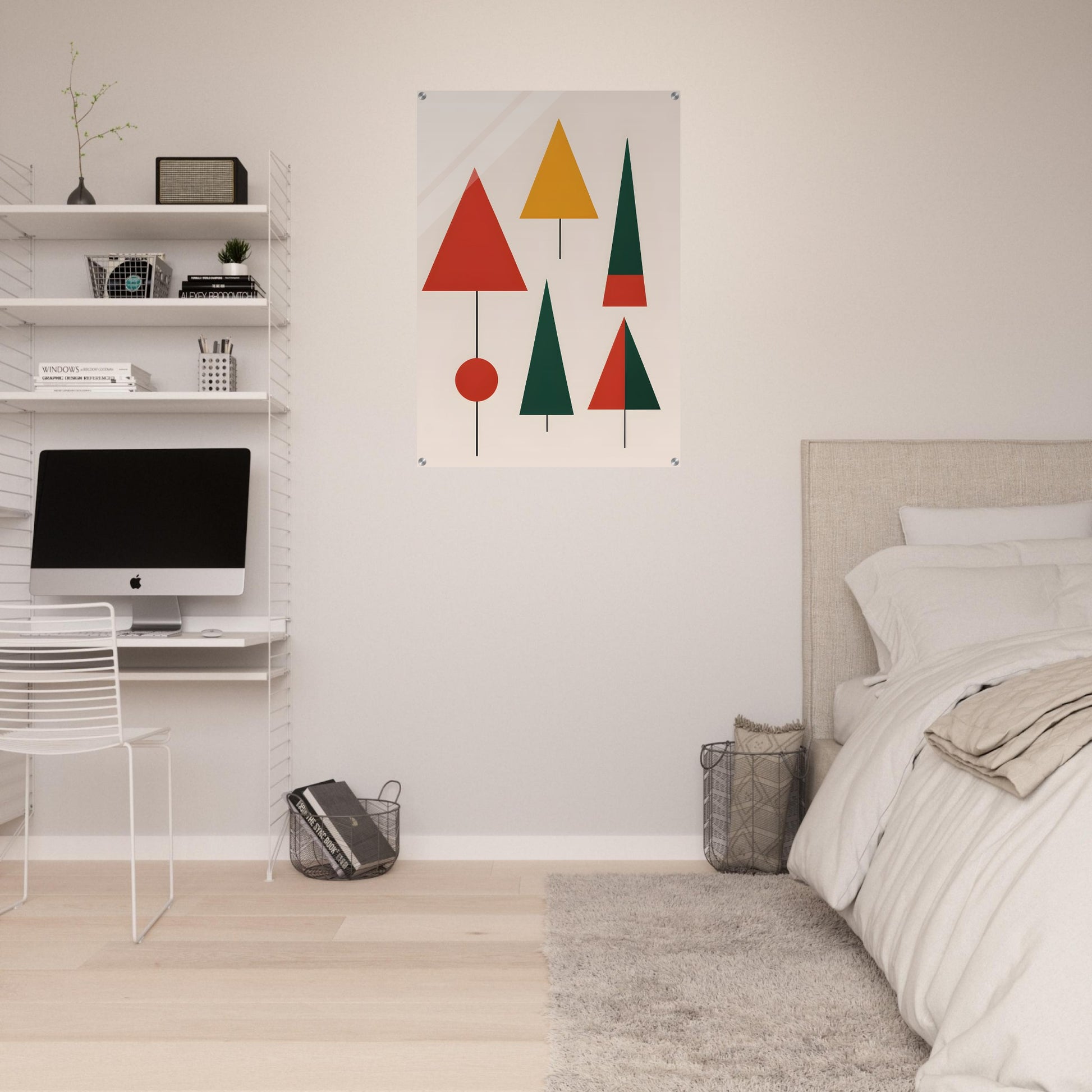 Evergreen Harmony - Abstract Christmas Minimalist Wall Art