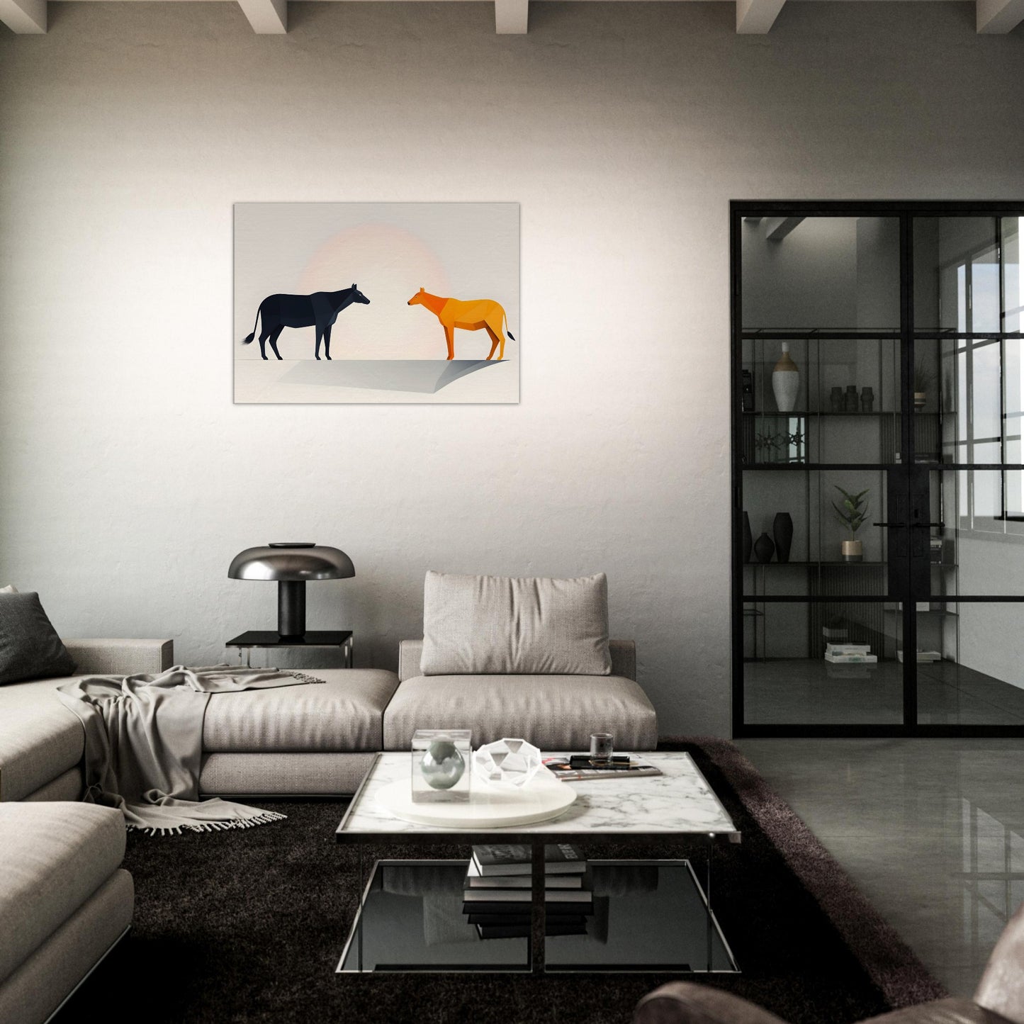 Contrast - Minimalist Canvas Print of Animals