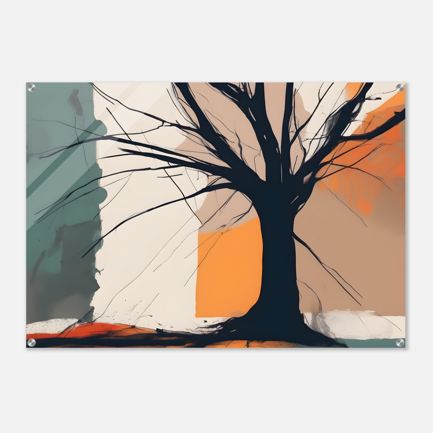 Tree Silhouette Abstract Art | Minimalist Acrylic Print