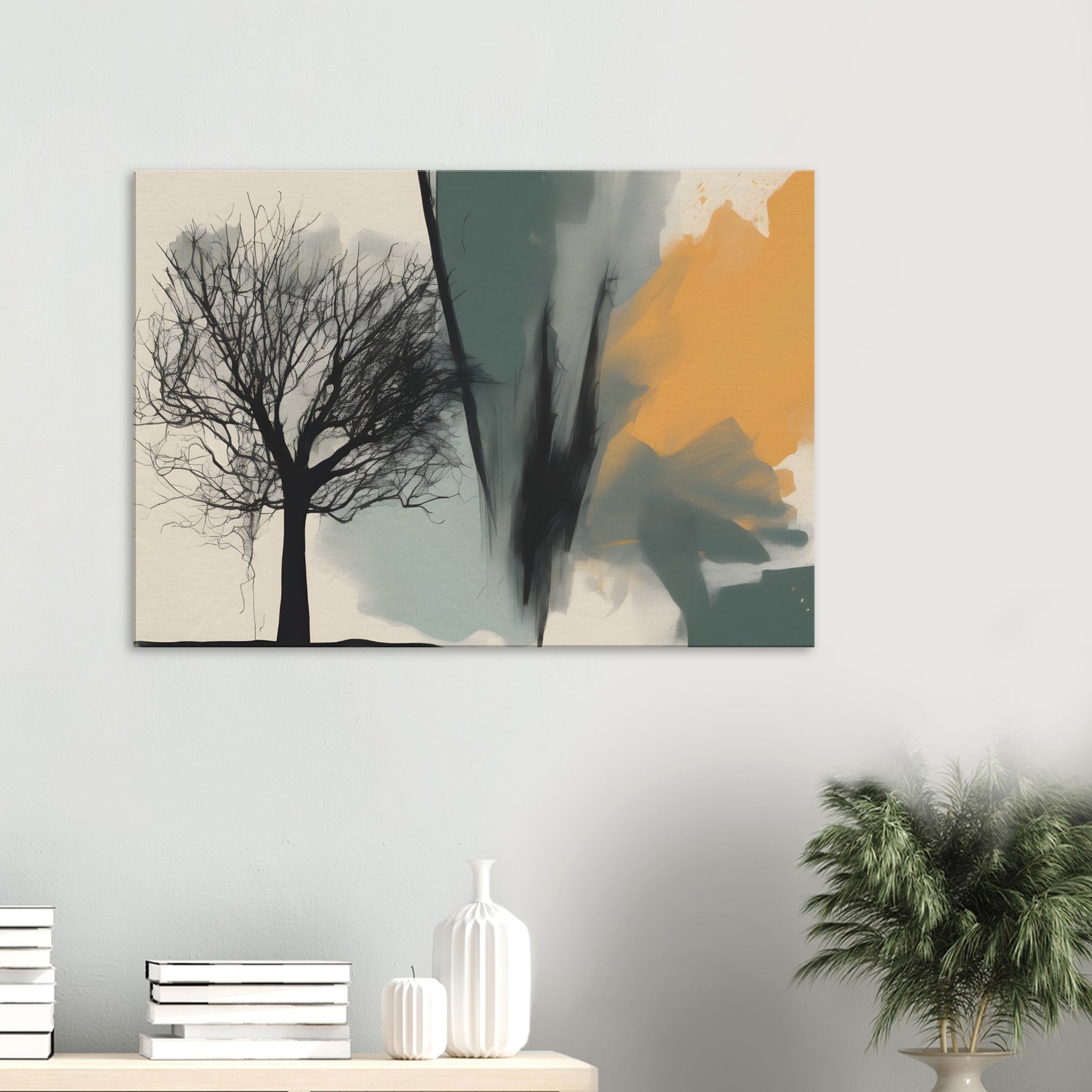 Solitude - Minimalist Abstract Tree Canvas Print