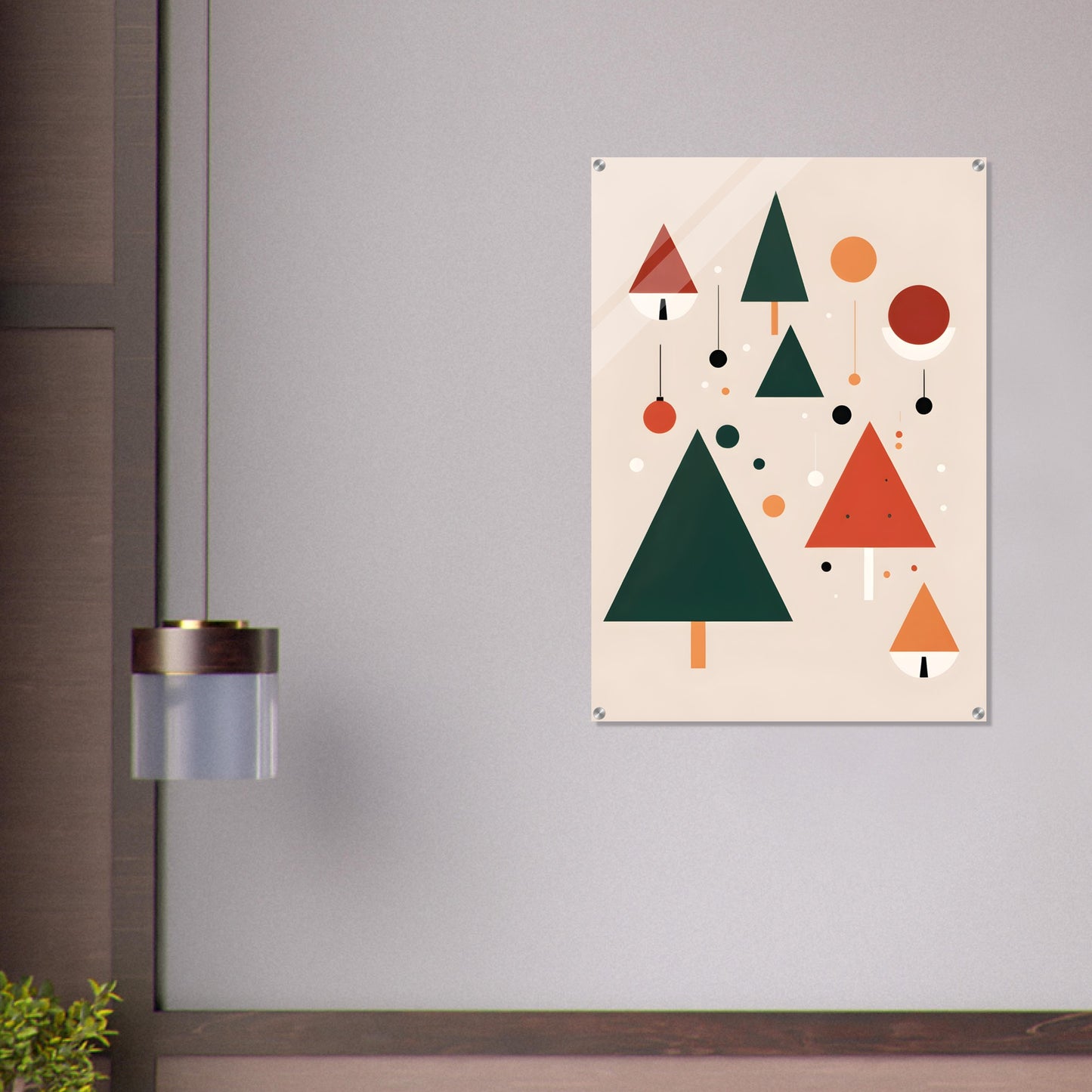 Joyful Forest - Minimalist Christmas Abstract Art Print