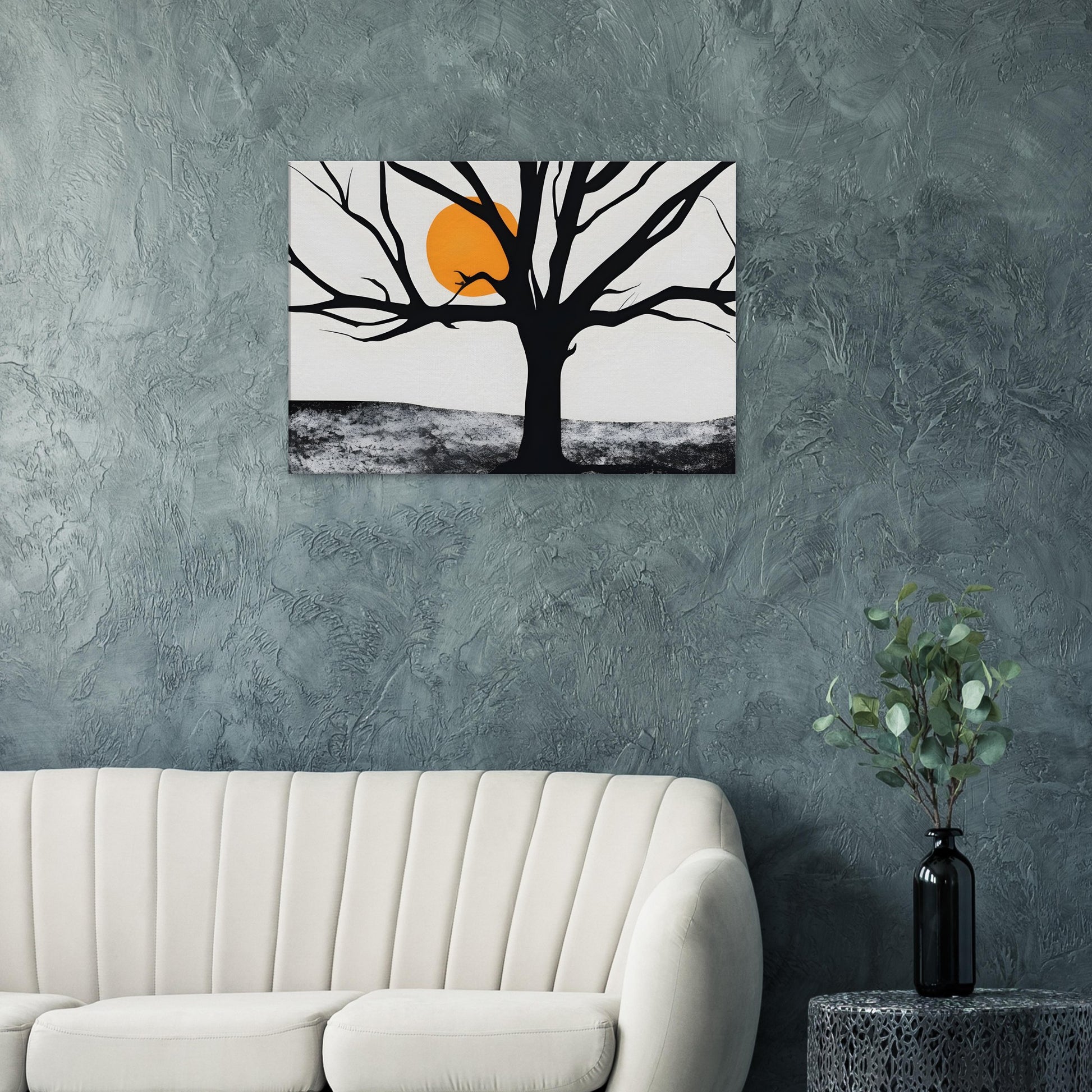 Silhouette Serenity - Minimalist Abstract Tree Art