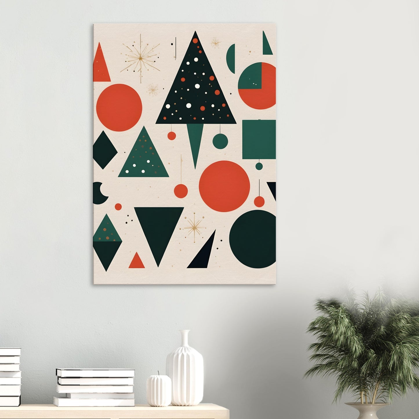 Festive Shapes - Modern Minimalist Christmas Wall Art