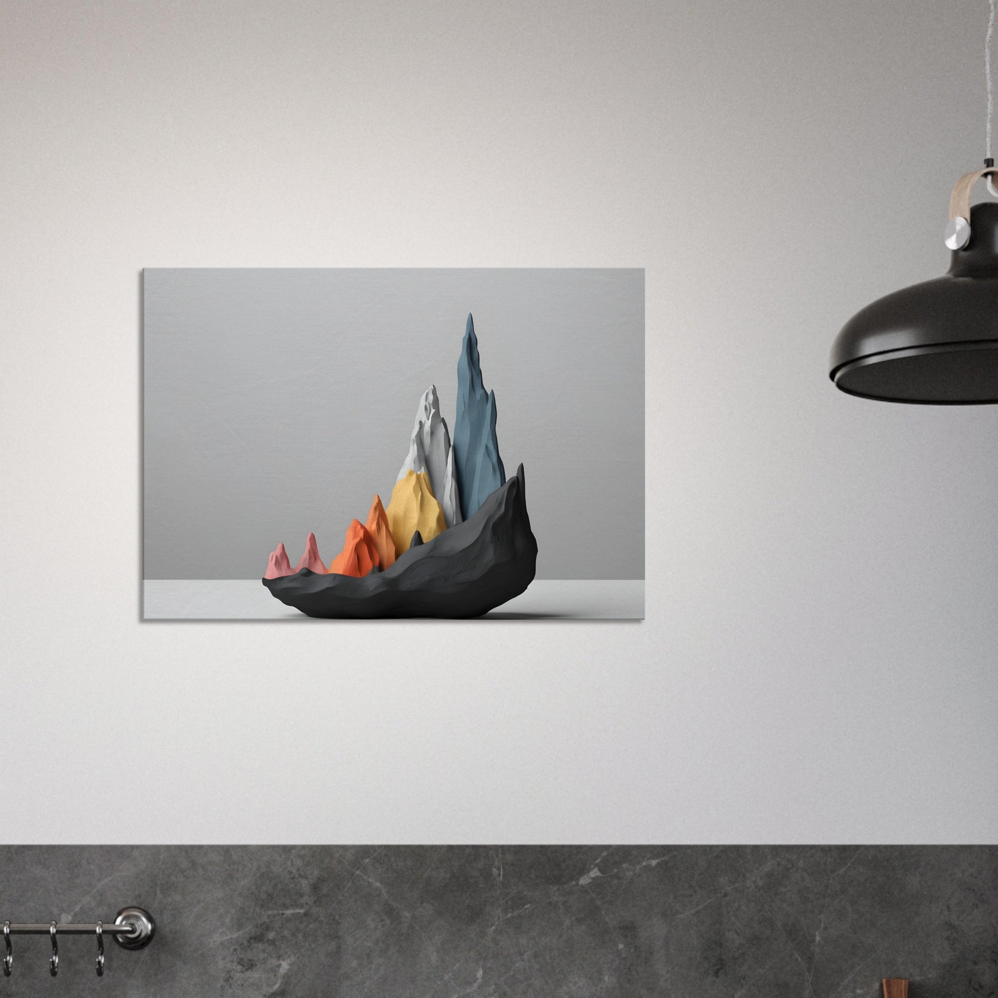 Minimalist Abstract Mountain Sculpture Canvas Print