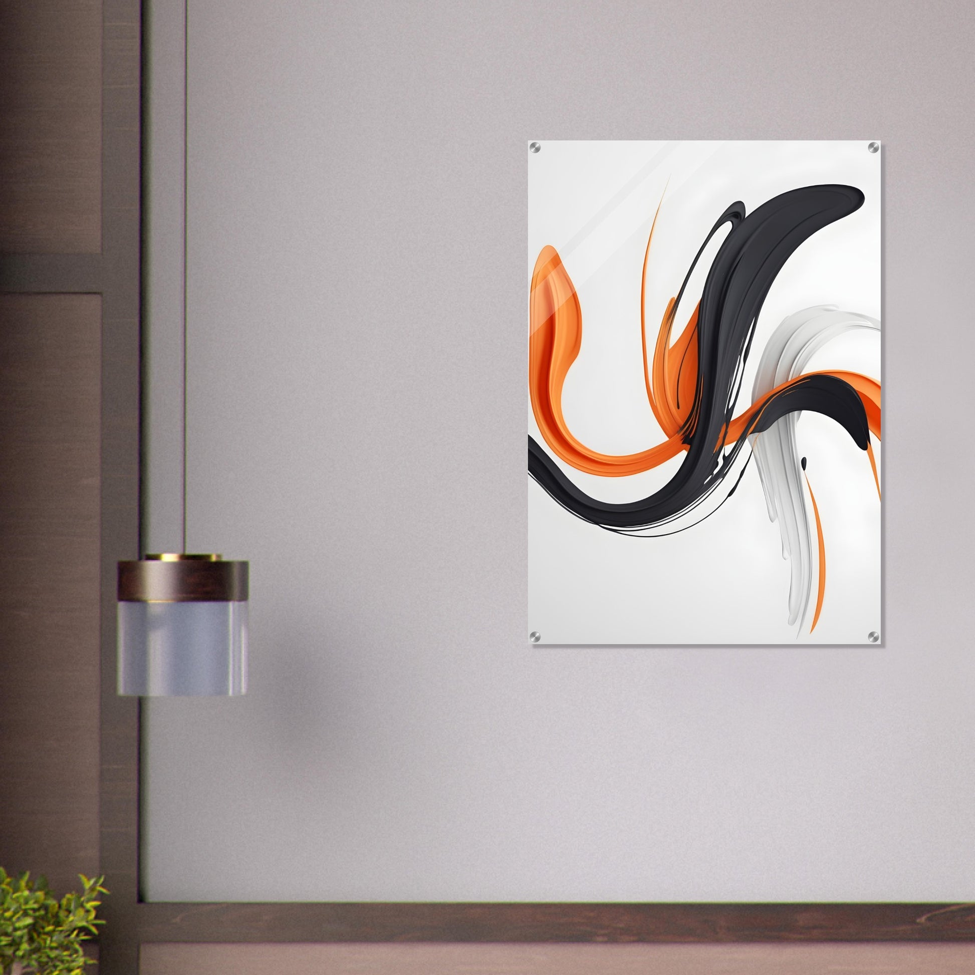 Dynamic Minimalist Abstract Acrylic Print for Modern Spaces