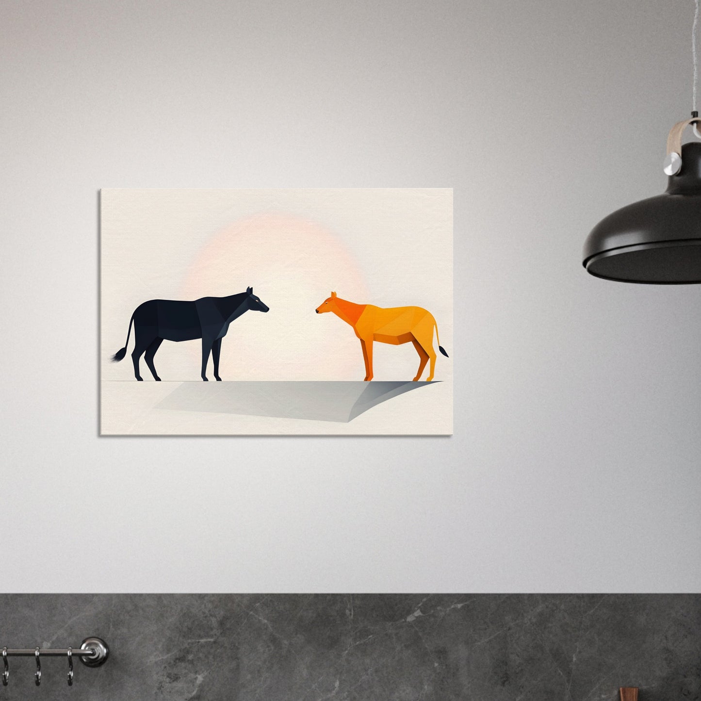 Contrast - Minimalist Canvas Print of Animals