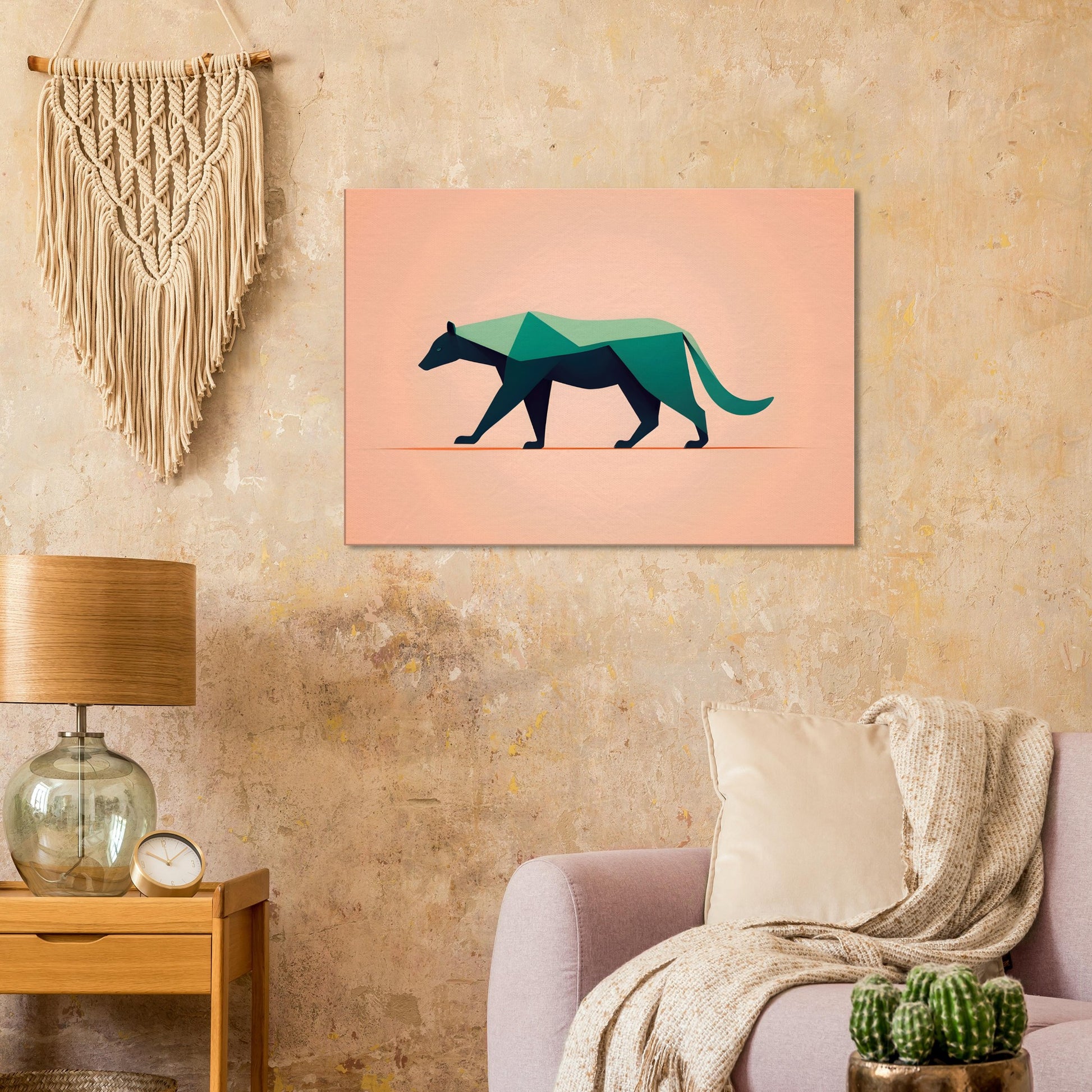 Bear Silhouette - Minimalist Abstract Canvas Art for Home