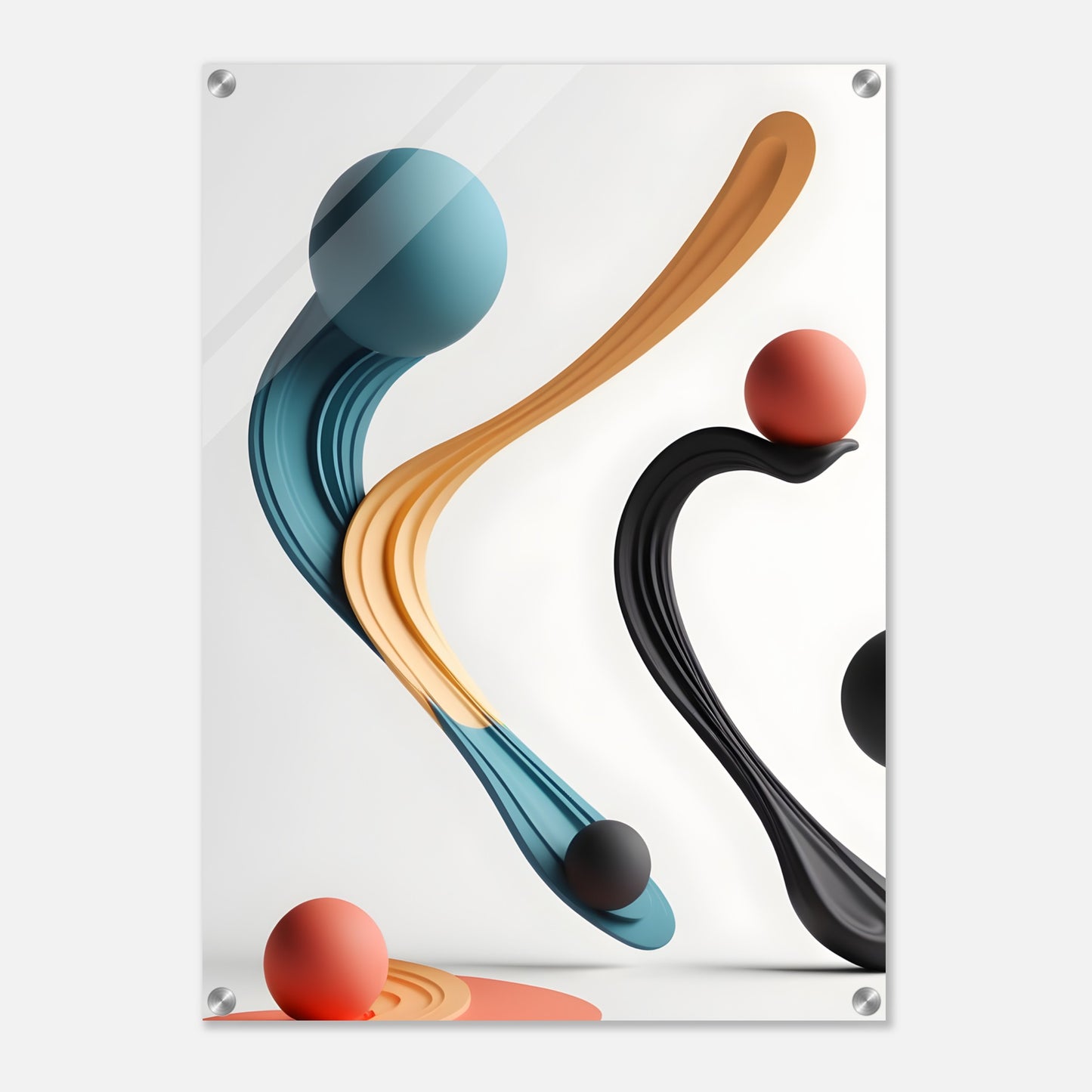 Vibrant Minimalist Abstract Acrylic Print for Modern Spaces