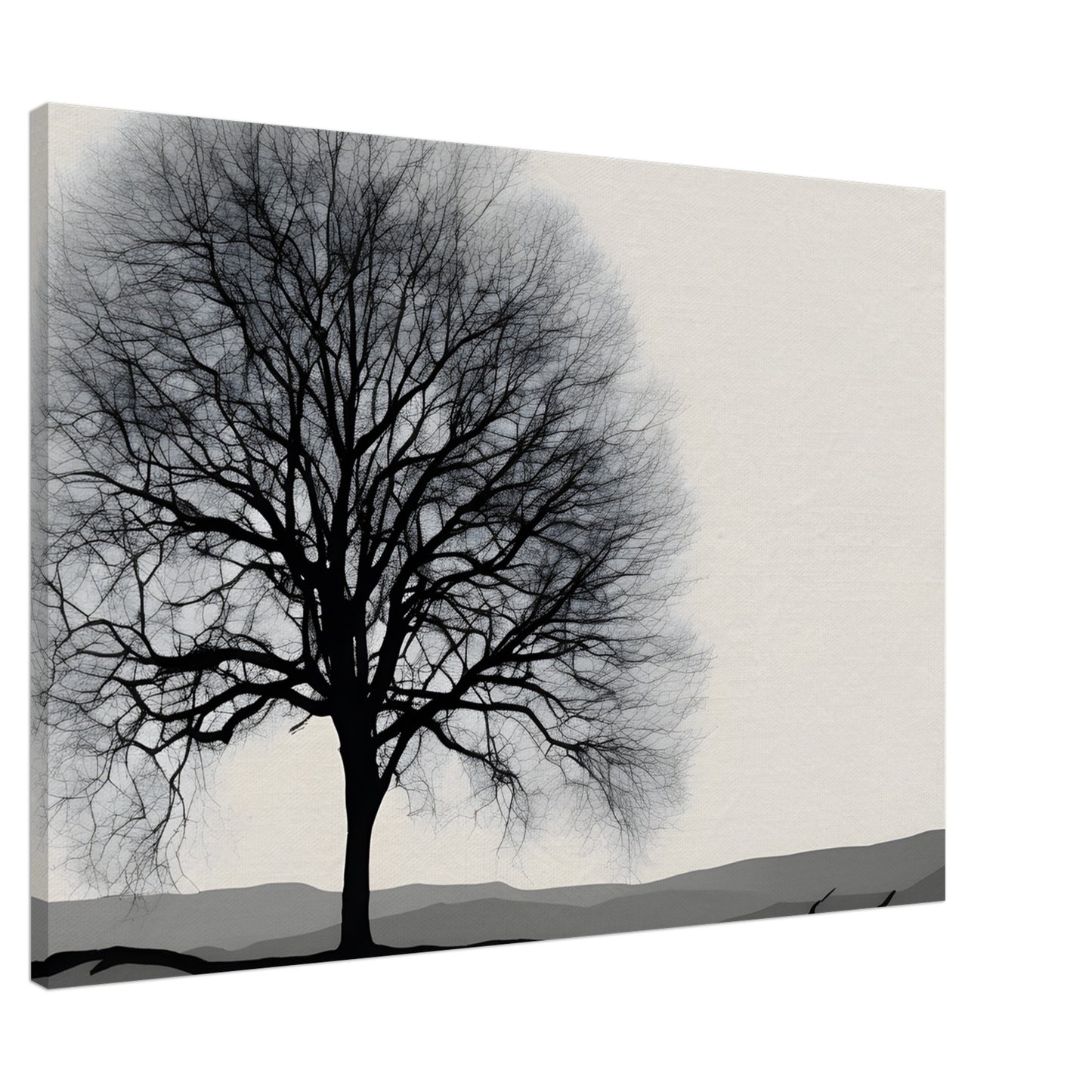 Silhouette Serenade - Minimalist Tree Canvas Print Wall Art