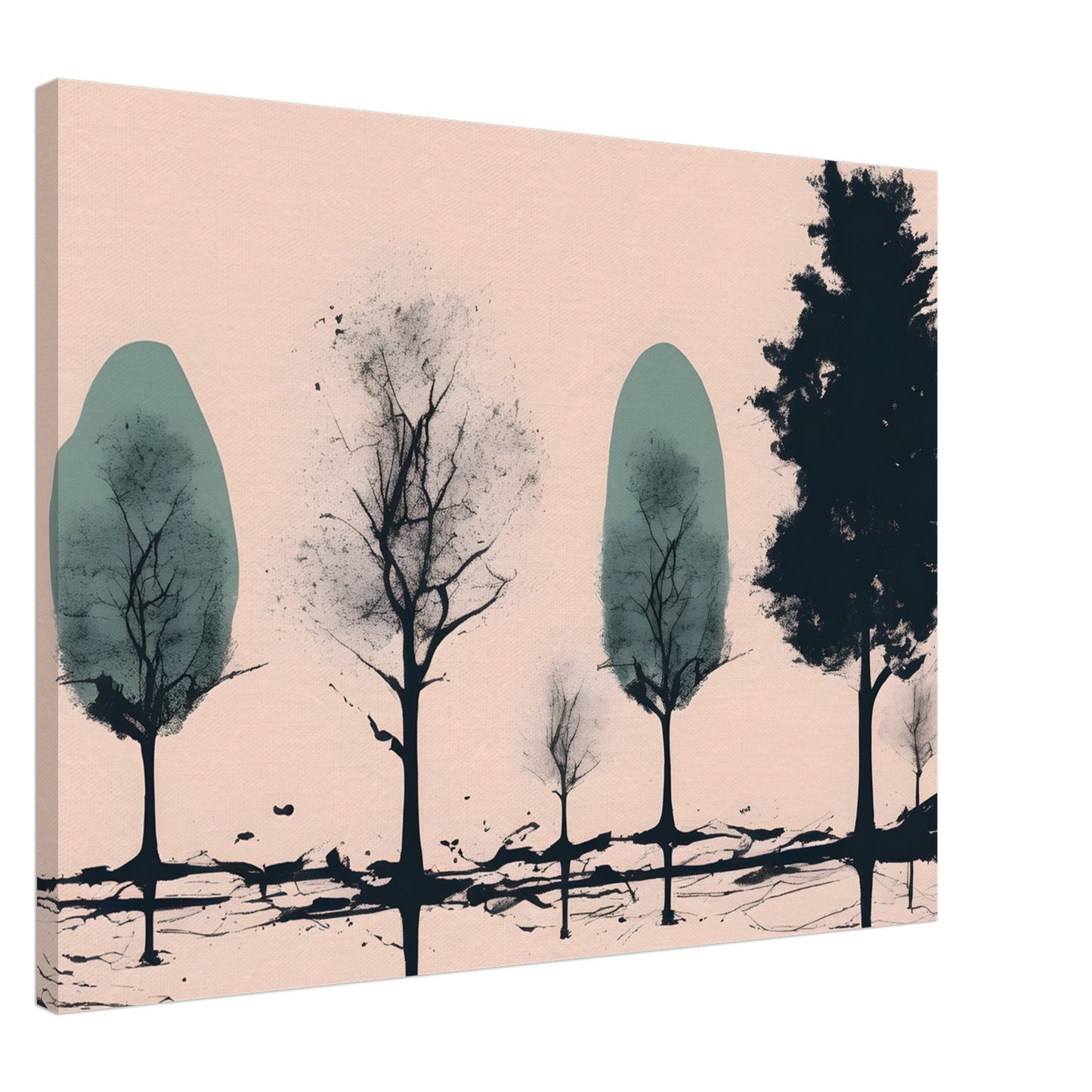 Serene Trees Canvas Print - Minimalist Abstract Wall Art