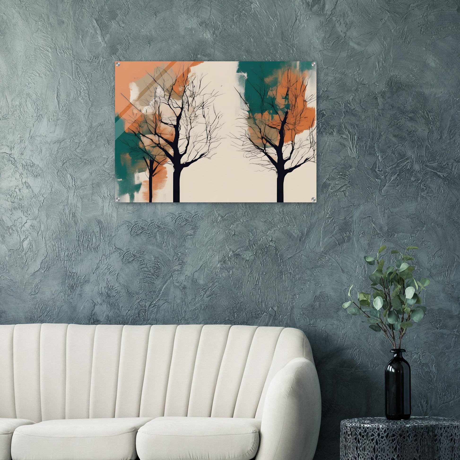 Whimsical Nature - Minimalist Abstract Trees in Warm Hues