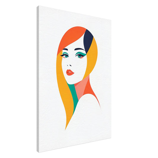 Vibrant Aura - Modern Minimalist Abstract Portrait Art Canvas